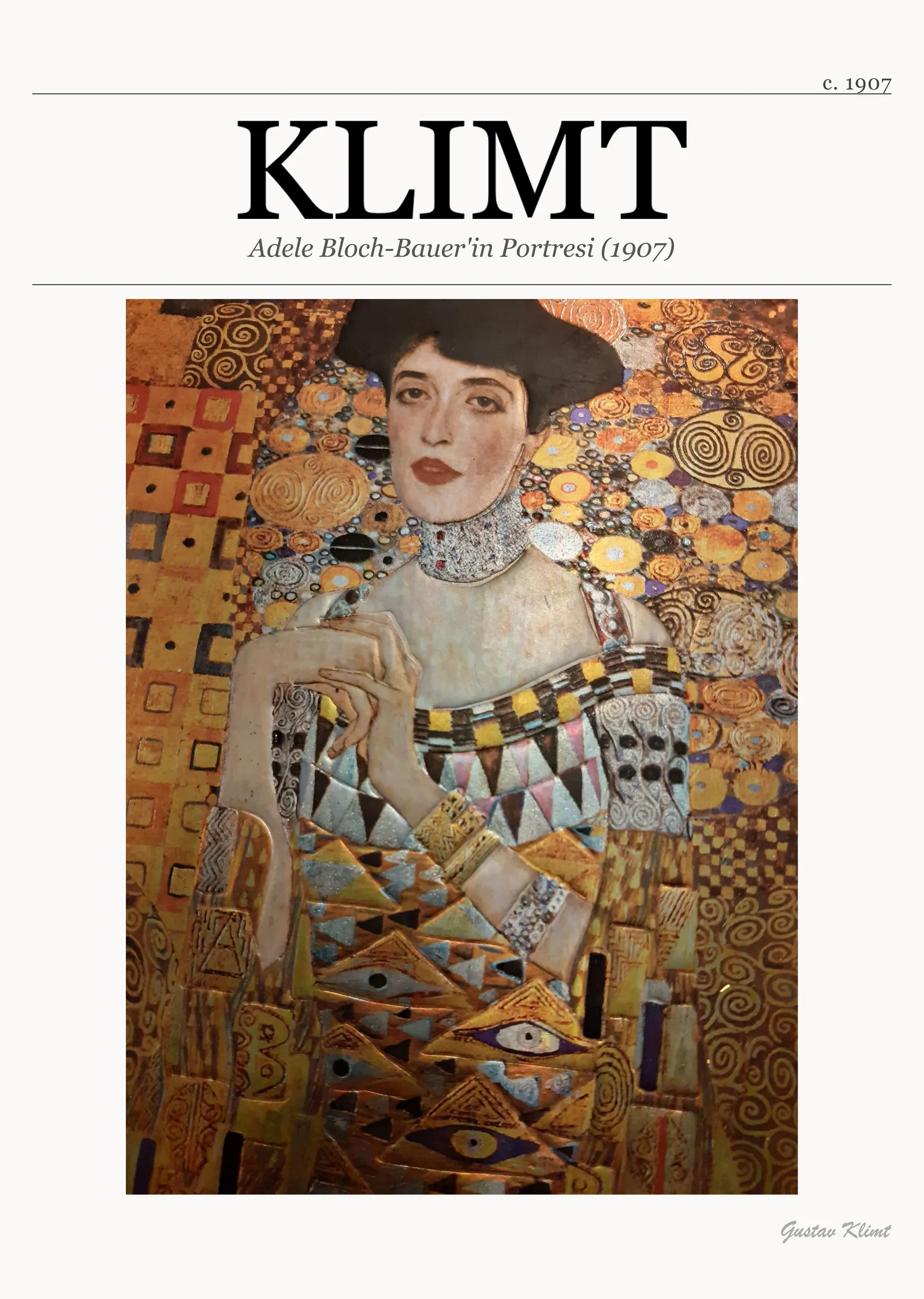 Adele Bloch-Bauer I (Gustav Klimt) metal tablo