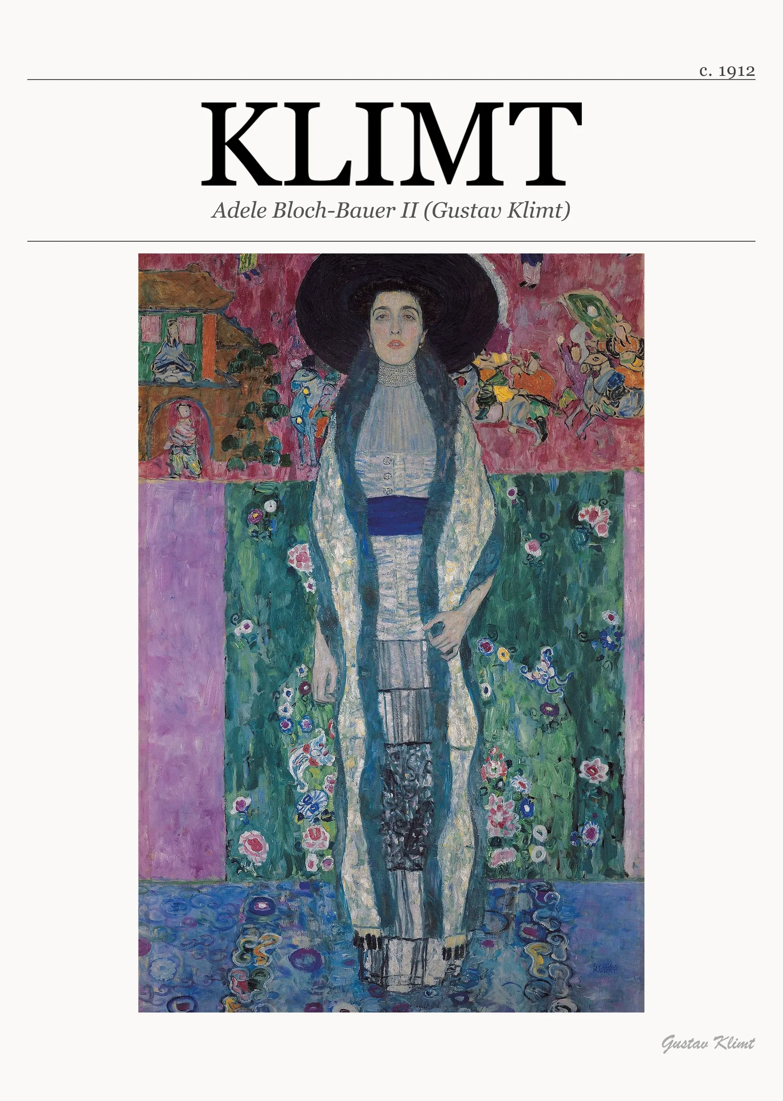 Adele Bloch-Bauer II (Gustav Klimt) metal tablo