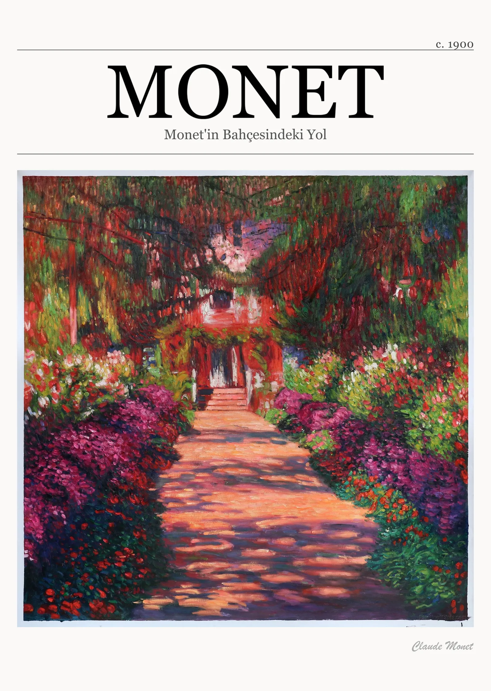 Monet'nin Bahçesindeki Yol metal tablo