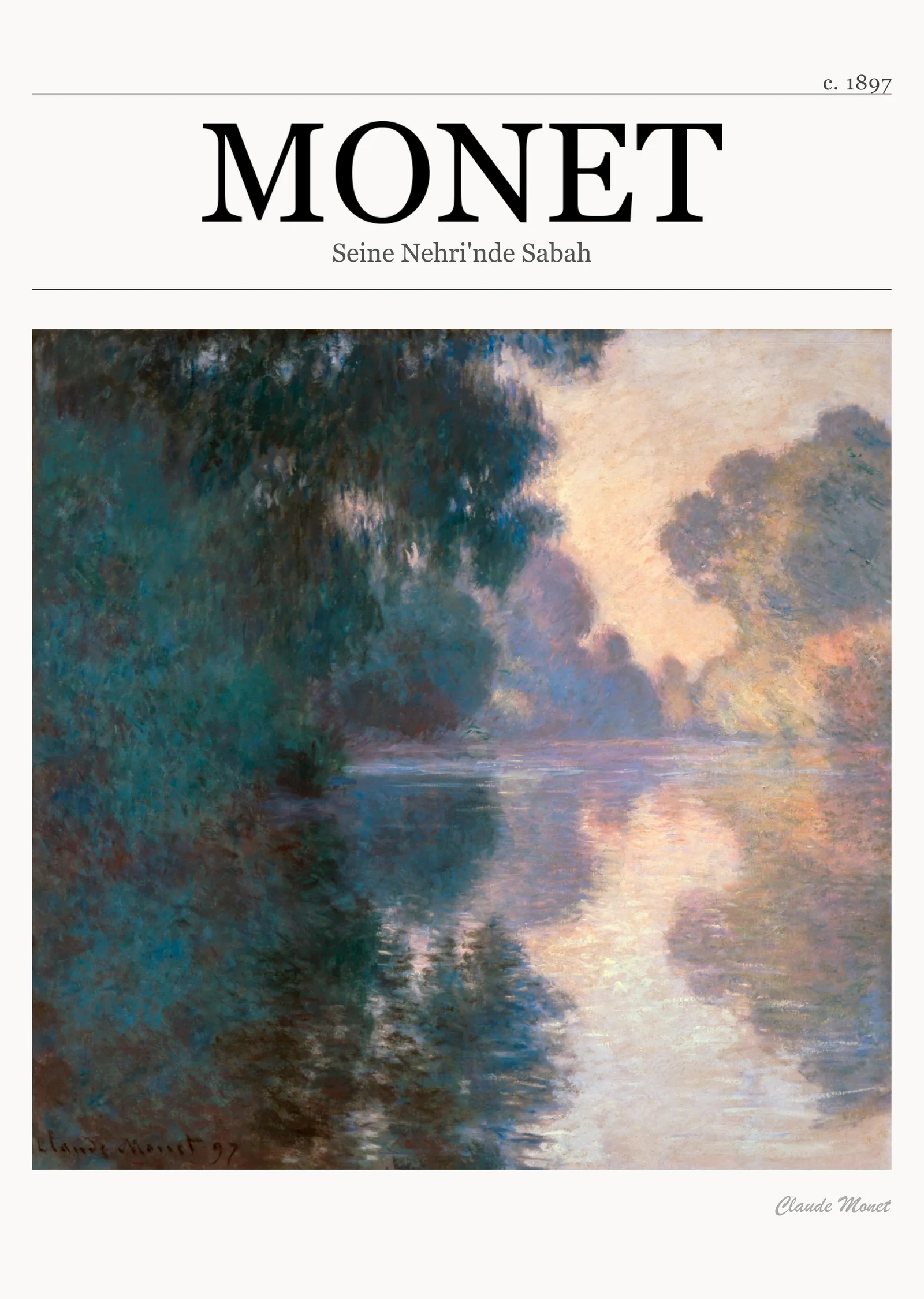 Seine Nehri'nde Sabah - Monet metal tablo