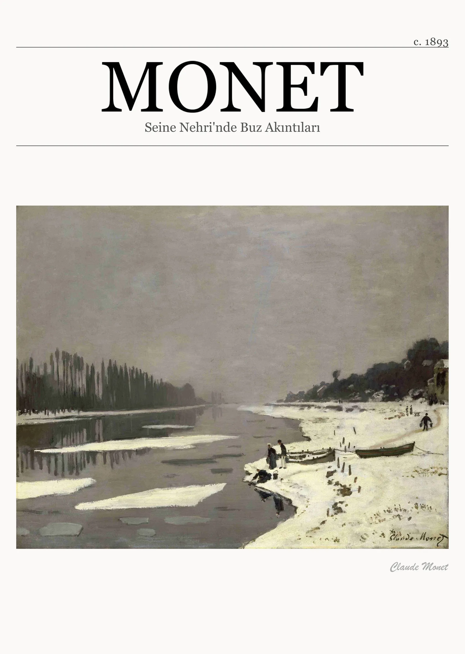 Seine Nehri'nde Buz Akıntıları - Monet metal tablo