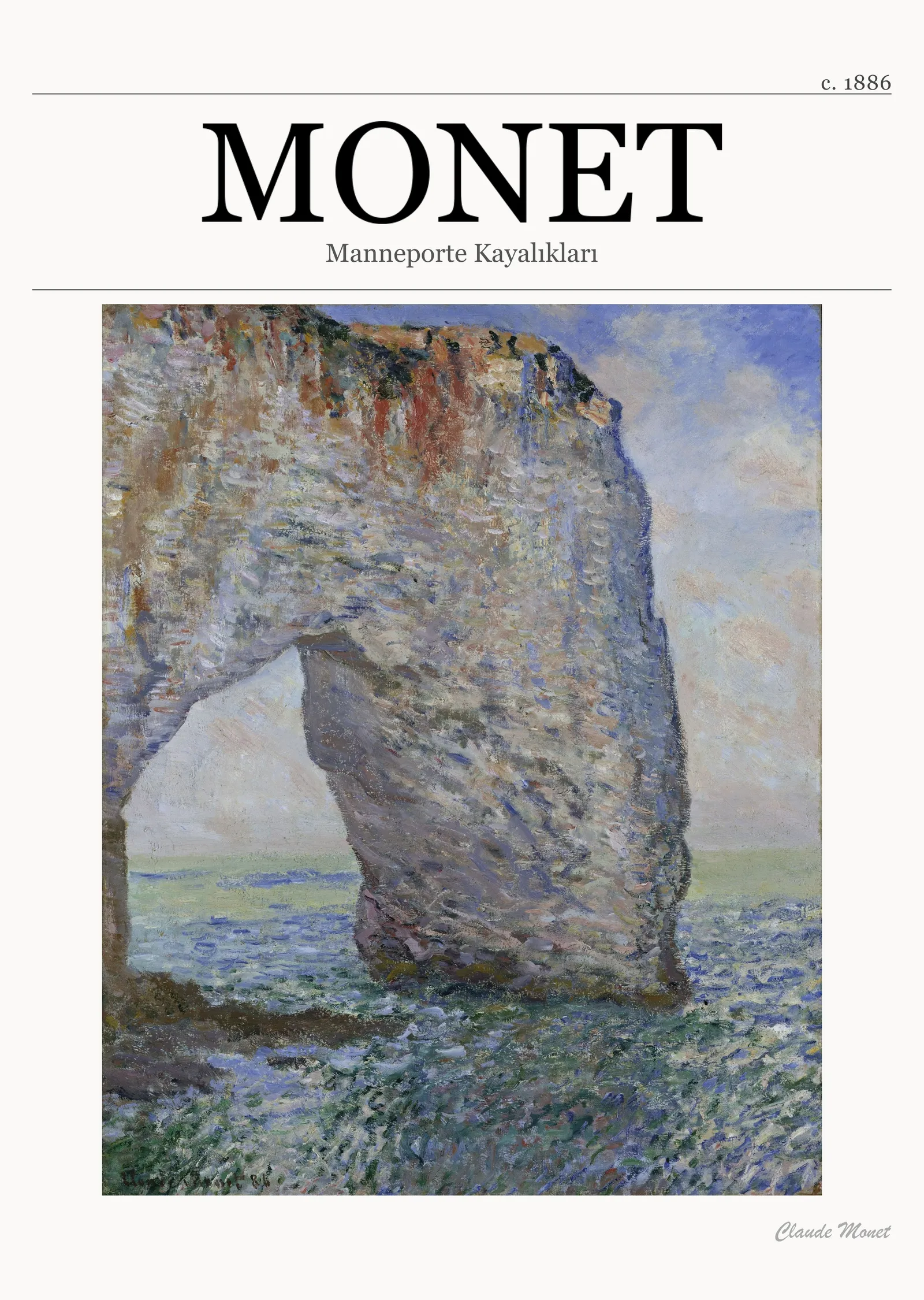 Claude Monet - Manneporte Kayalıkları metal tablo