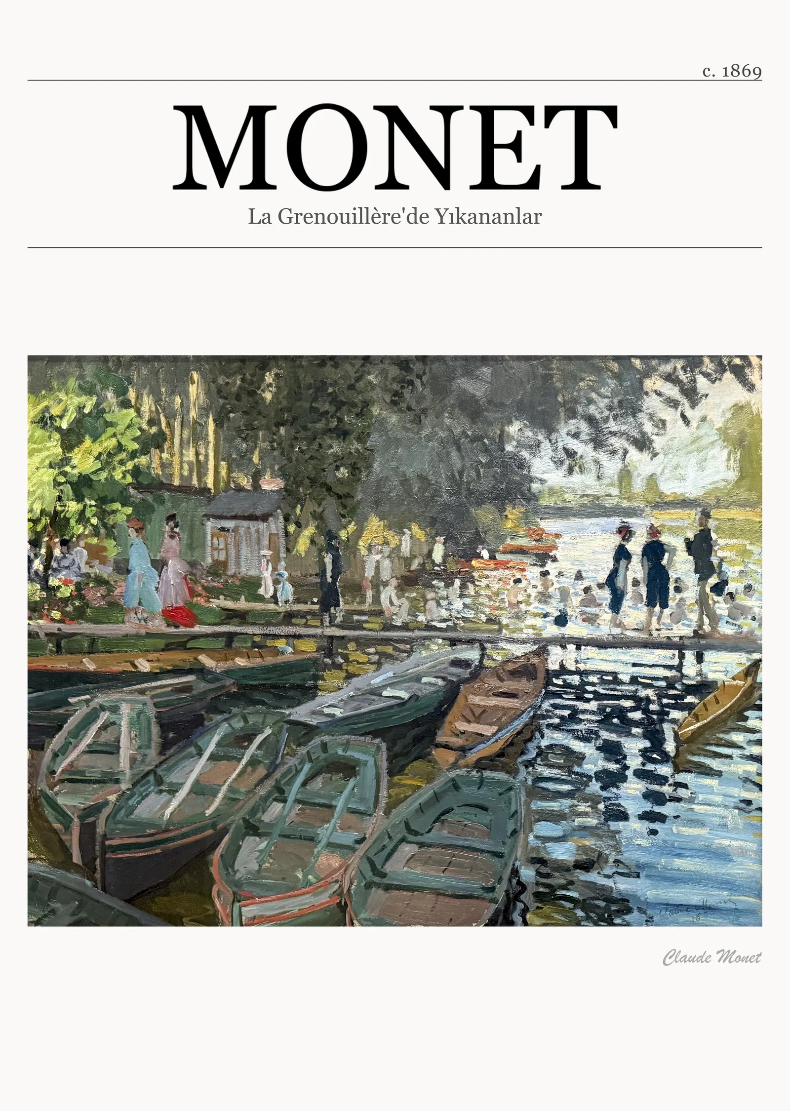 La Grenouillère'de Yıkananlar - Monet metal tablo