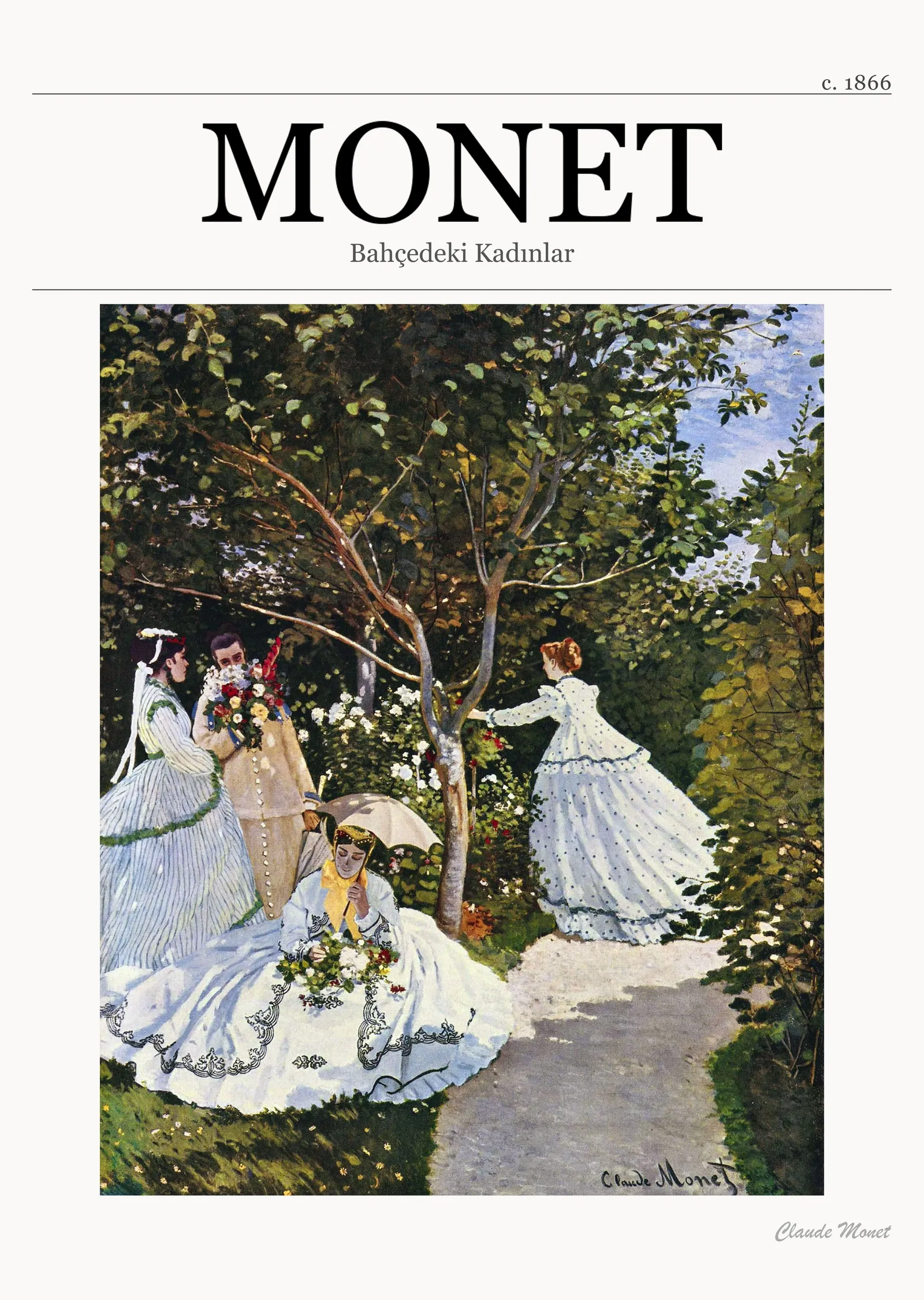 Claude Monet - Bahçedeki Kadınlar metal tablo