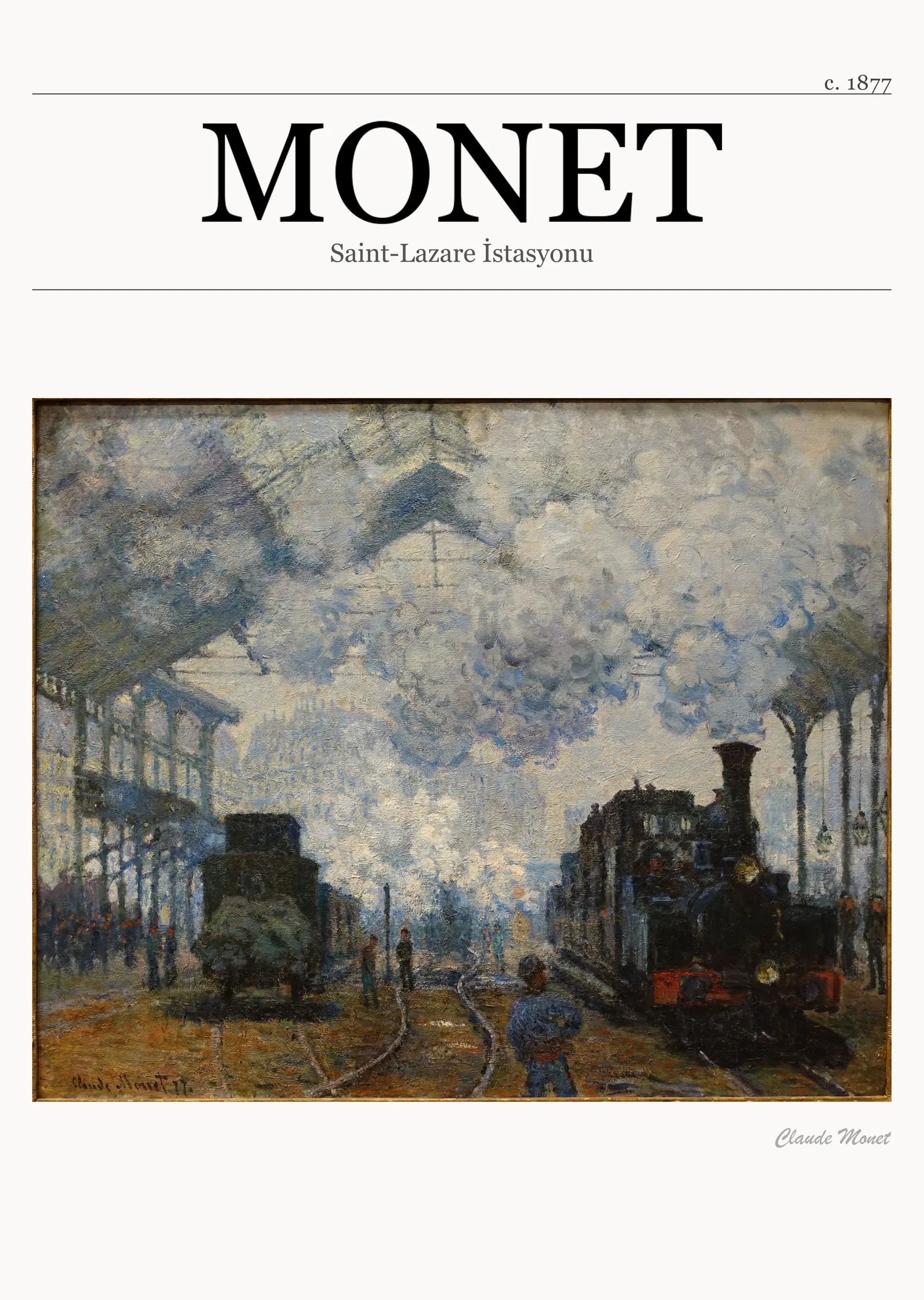 Saint-Lazare İstasyonu - Monet metal tablo