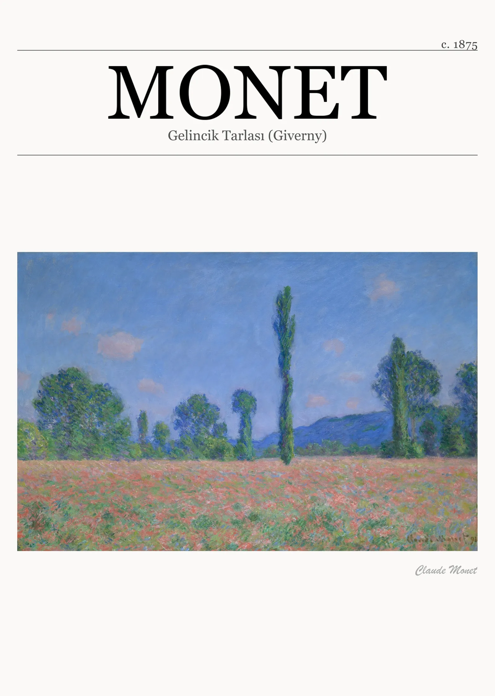 Gelincik Tarlası (Giverny) - Monet metal tablo