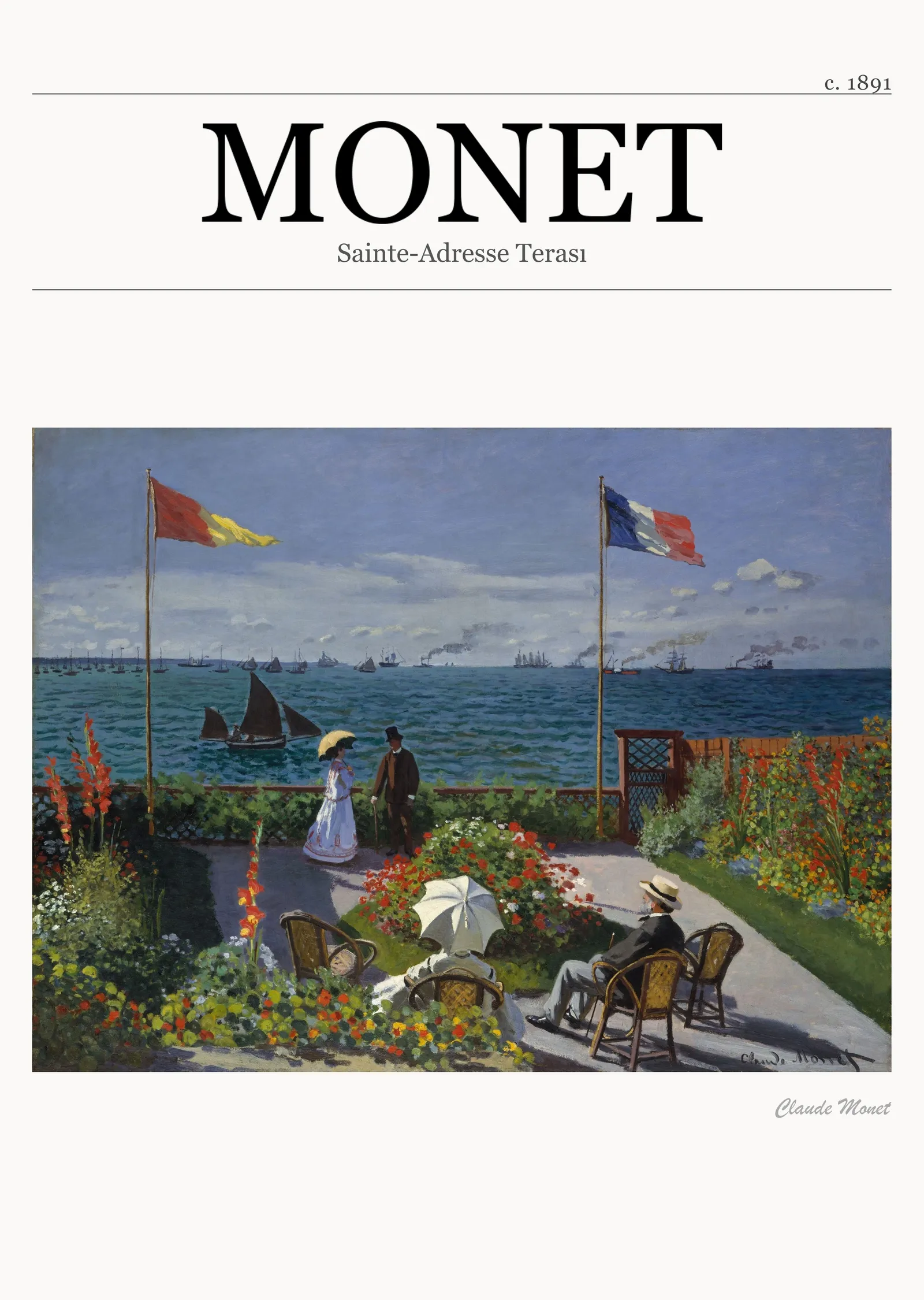 Sainte-Adresse Terası - Monet metal tablo