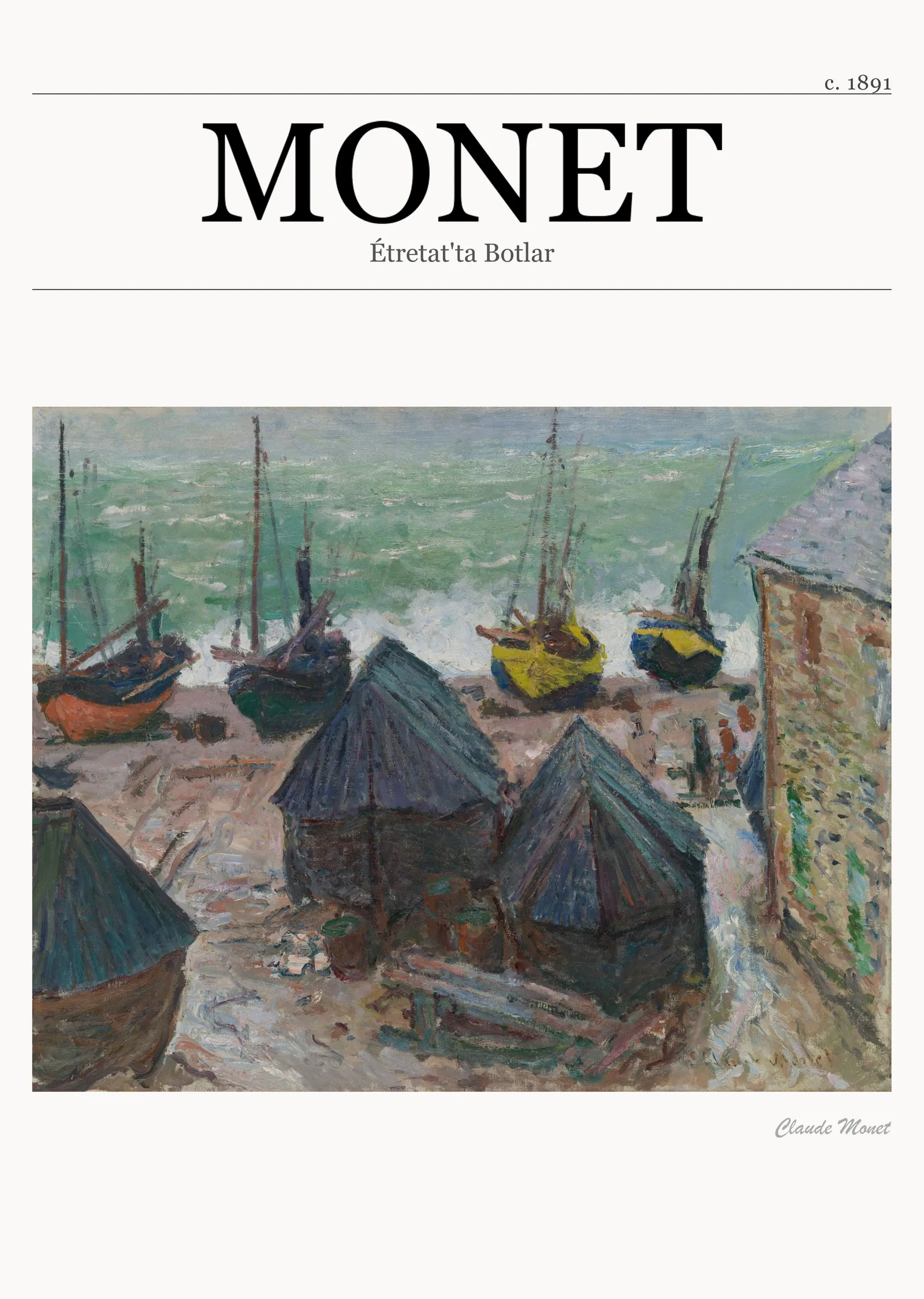 Étretat'ta Botlar - Monet metal tablo