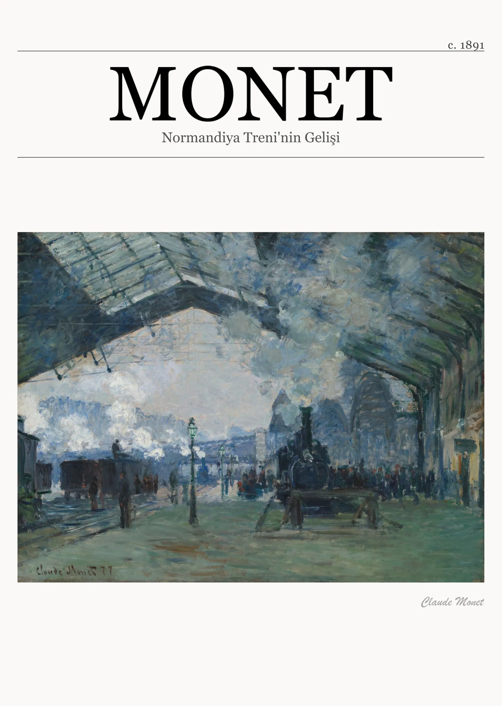 Normandiya Treni'nin Gelişi - Monet metal tablo