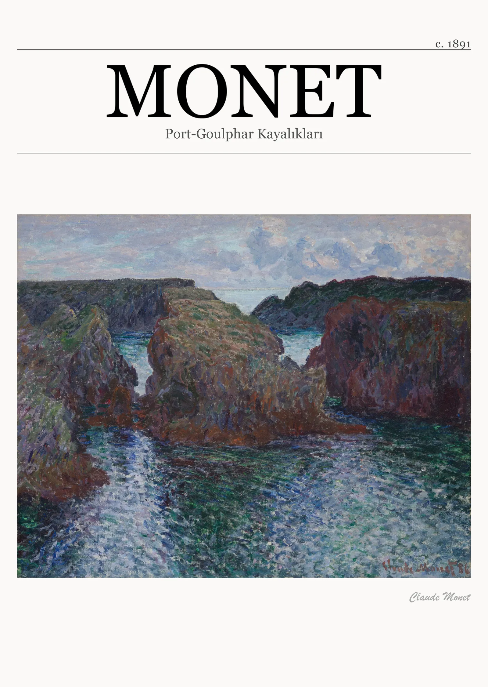 Port-Goulphar Kayalıkları - Monet metal tablo