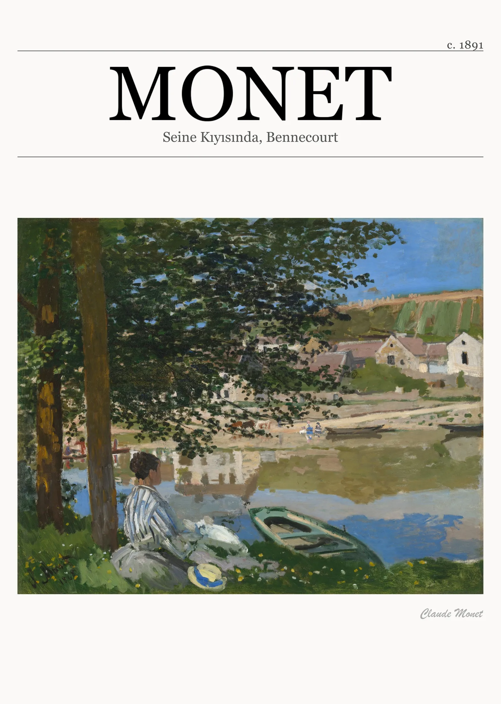 Seine Kıyısında, Bennecourt - Monet metal tablo