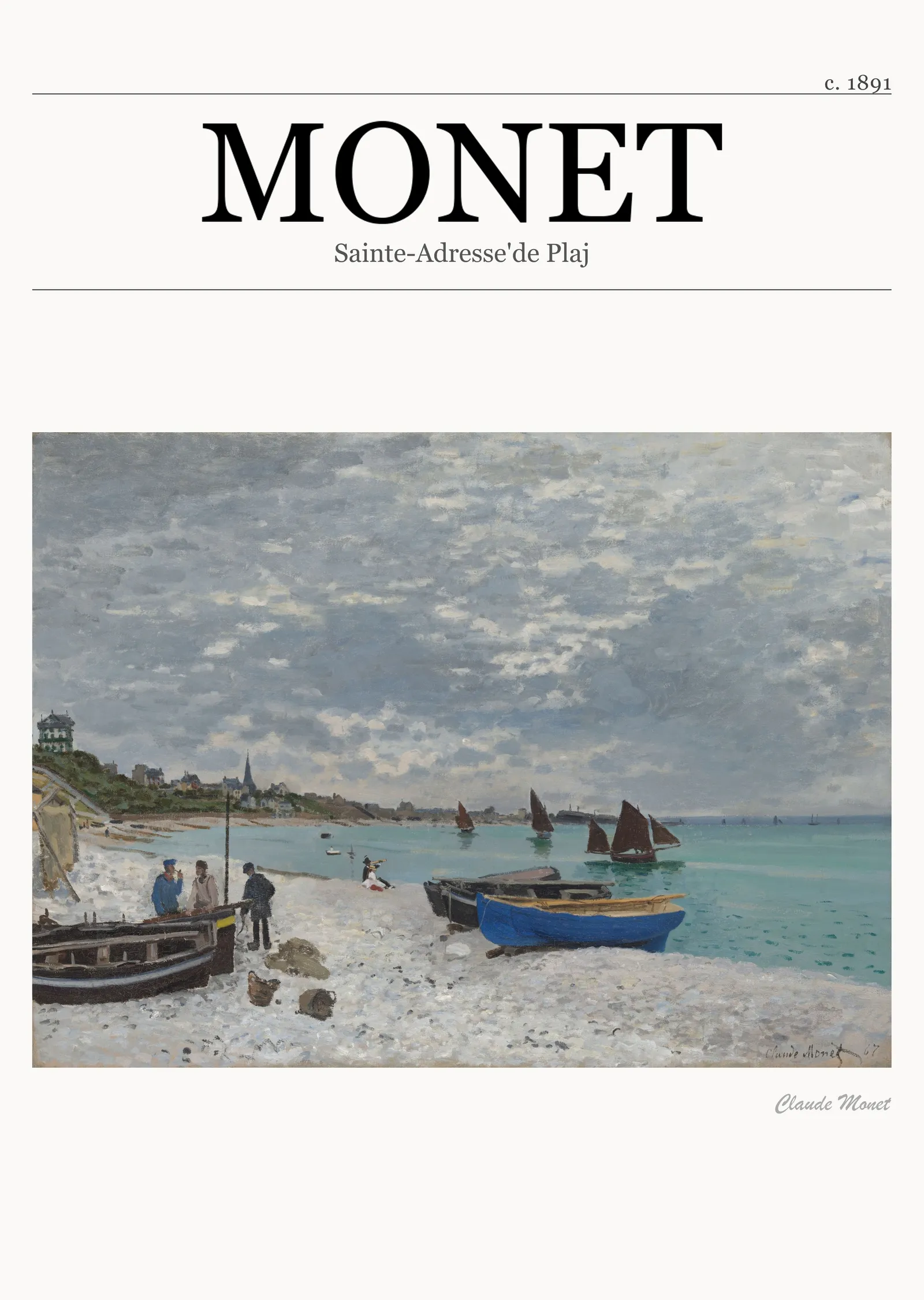 Sainte-Adresse'de Plaj - Monet metal tablo