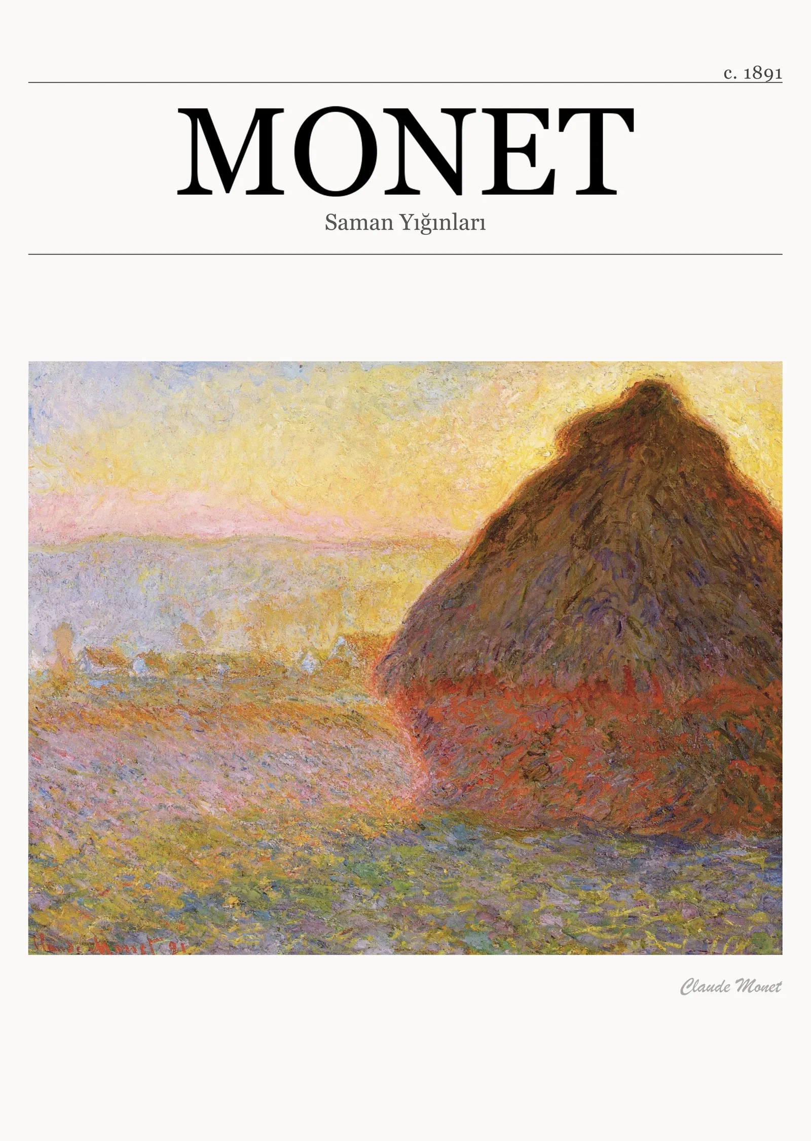 Saman Yığınları - Monet metal tablo