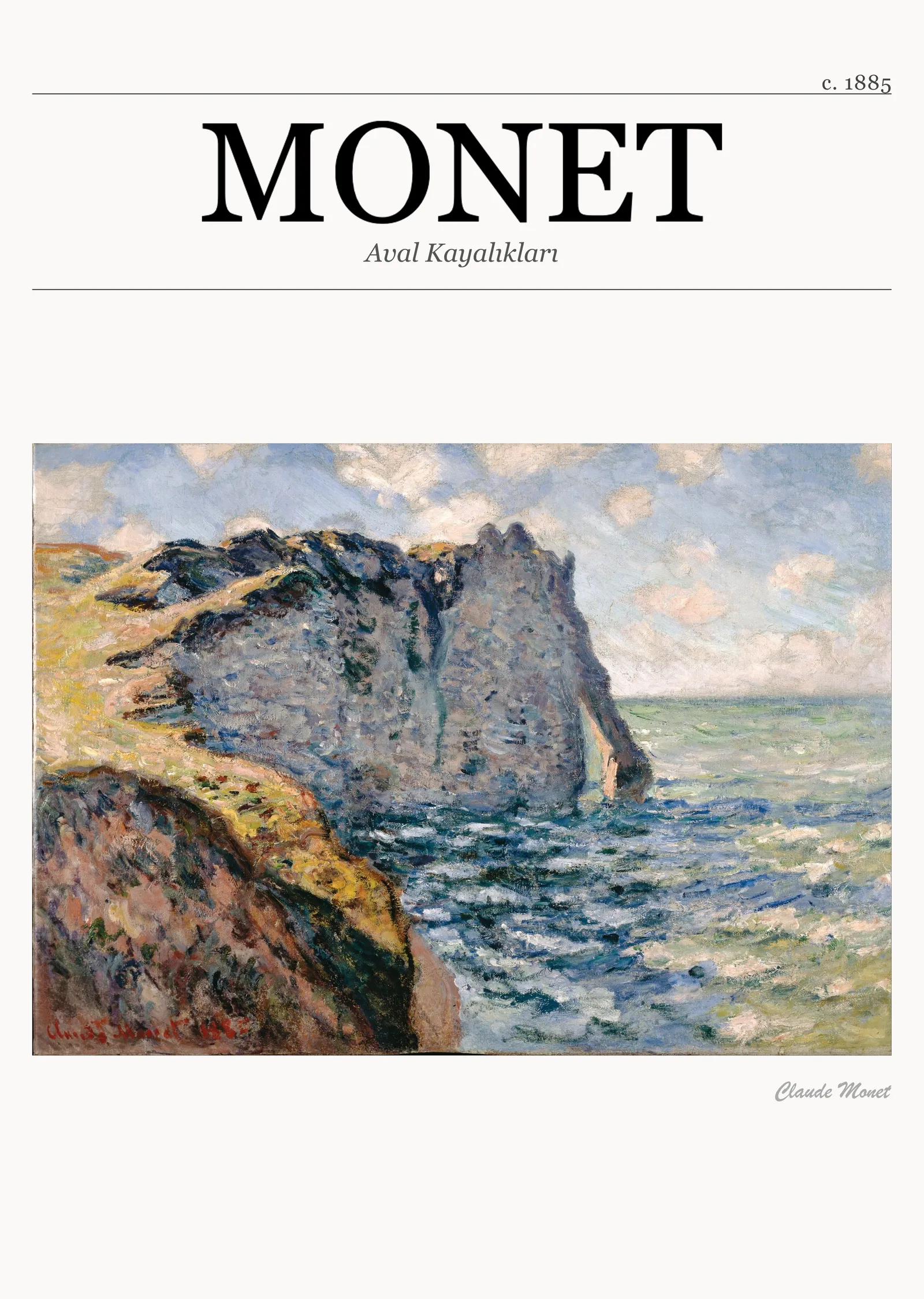 Aval Kayalıkları - Monet metal tablo