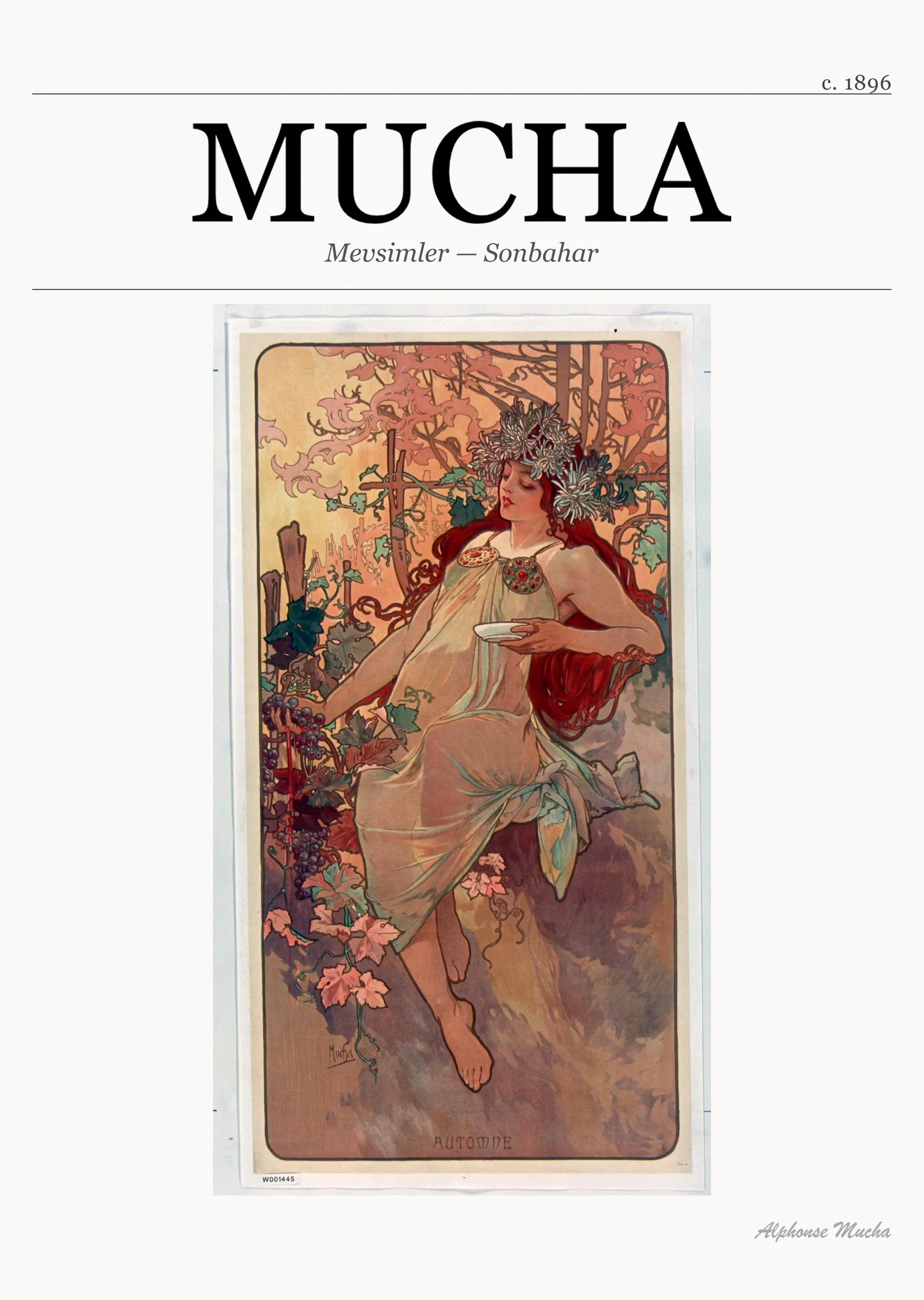 Mevsimler - Sonbahar - Mucha metal tablo