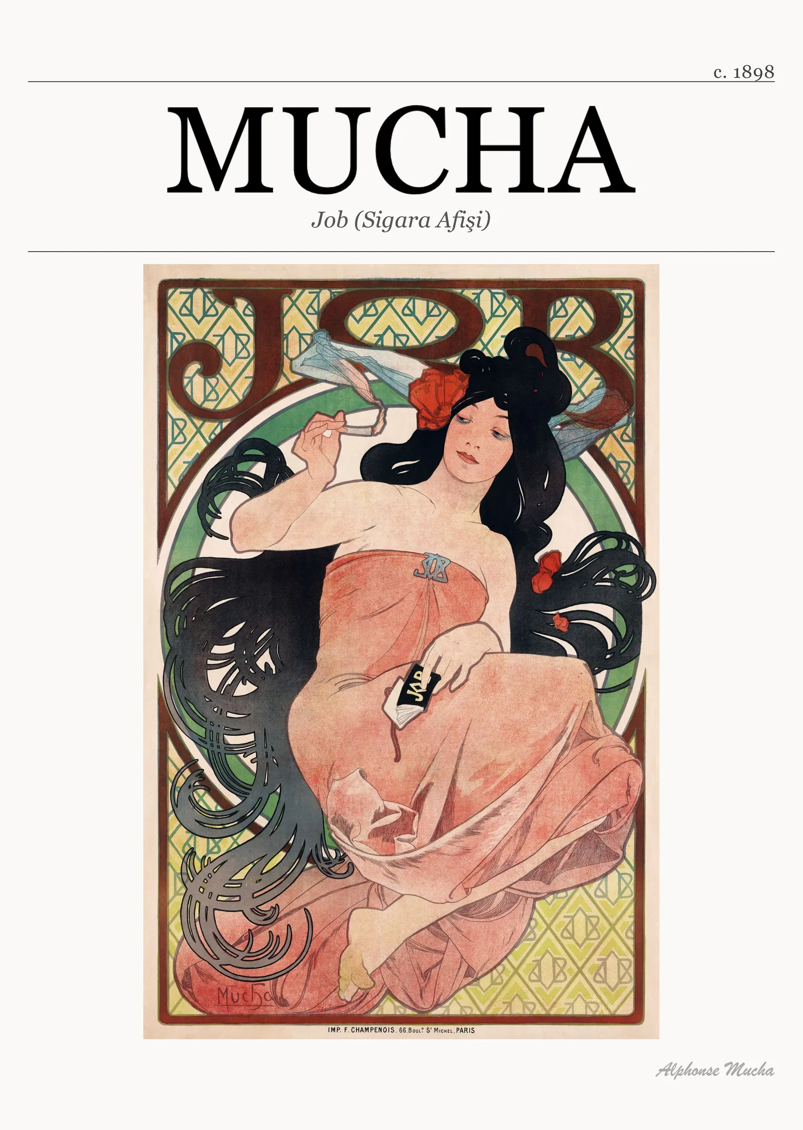Job (Sigara Afişi) - Mucha metal tablo