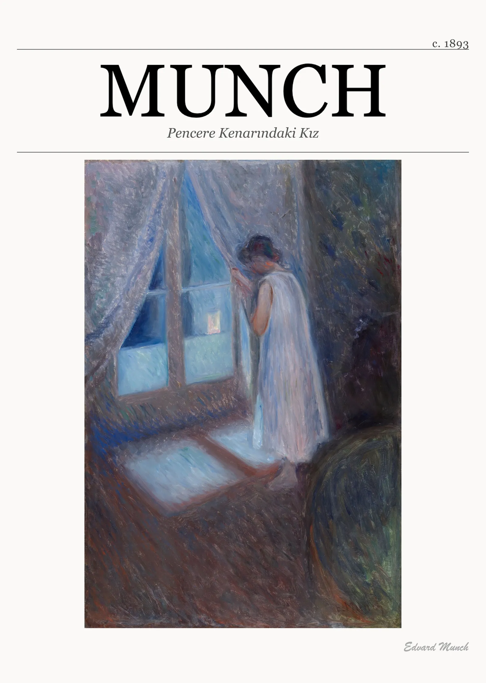 Pencere Kenarındaki Kız - Munch metal tablo