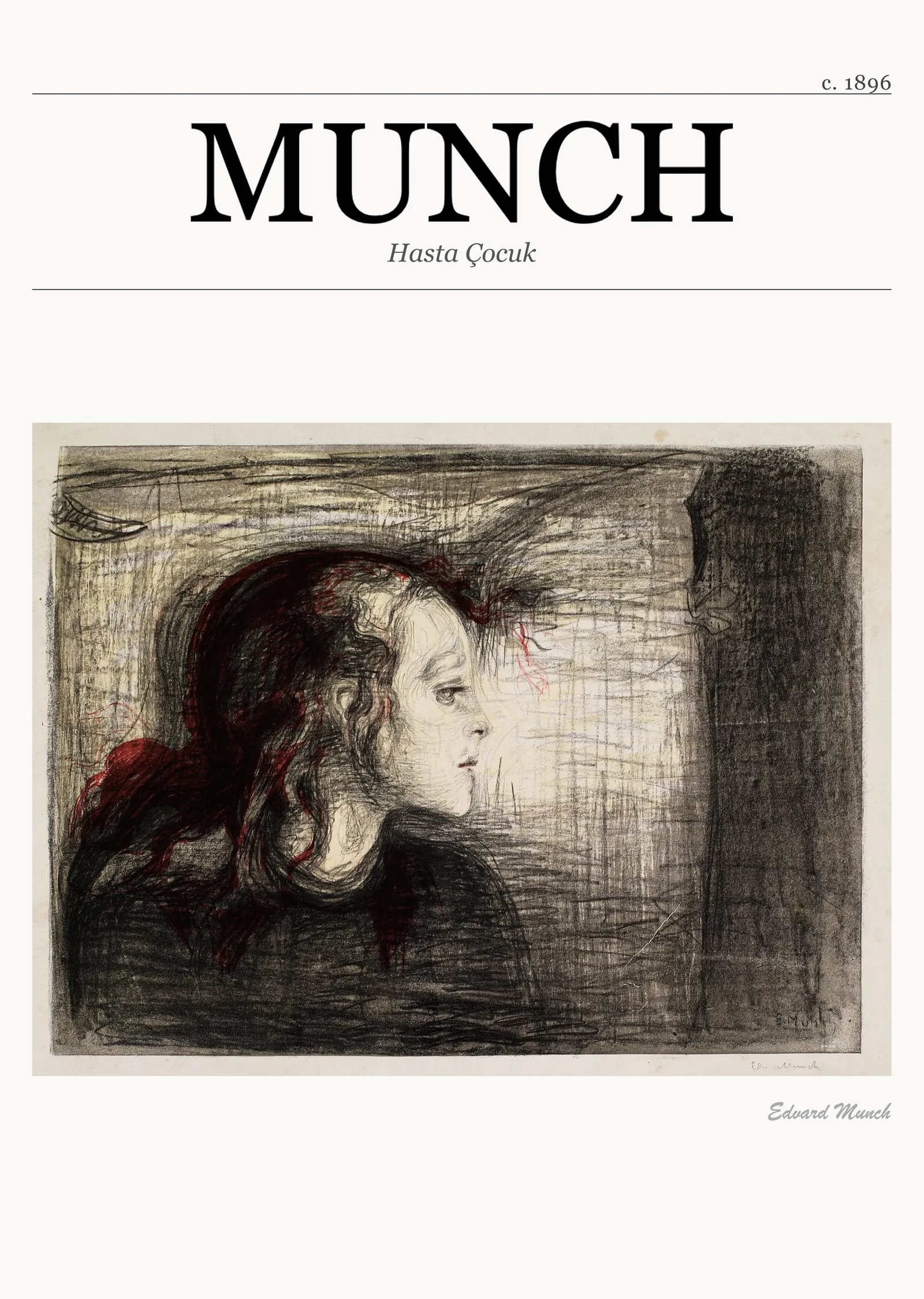 Hasta Çocuk - Munch metal tablo