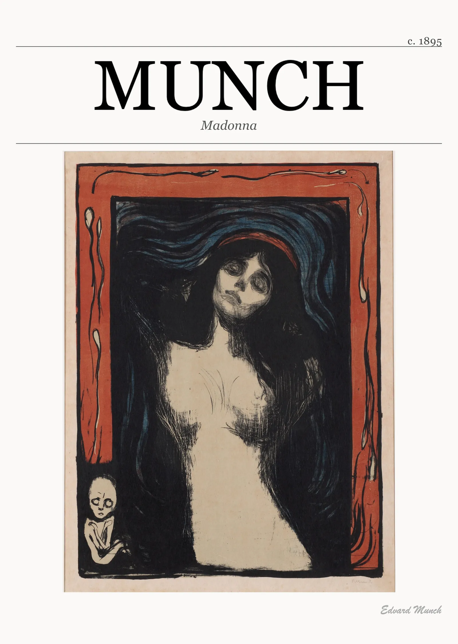 Madonna - Edvard Munch metal tablo