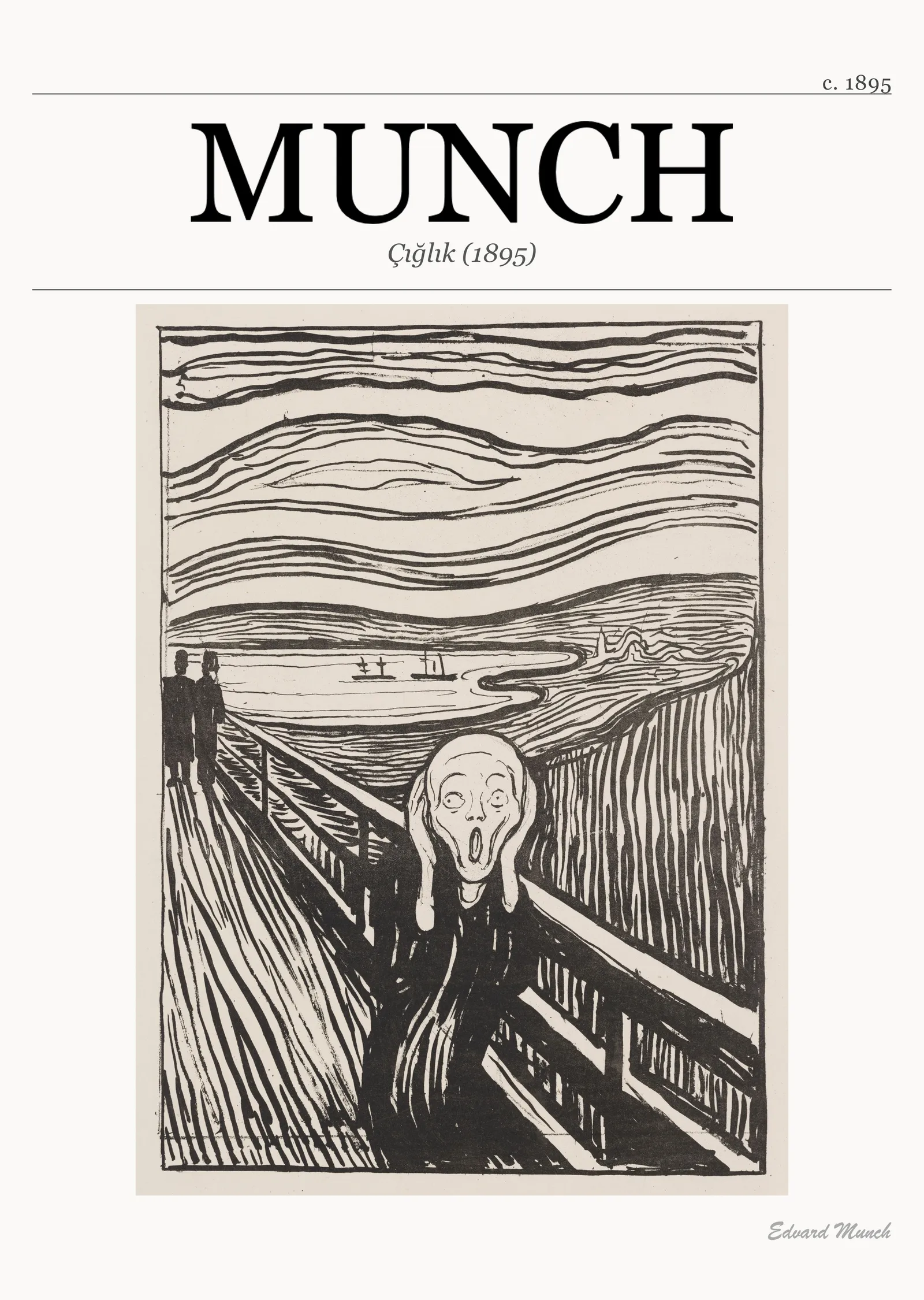 Çığlık (1895) - Munch metal tablo