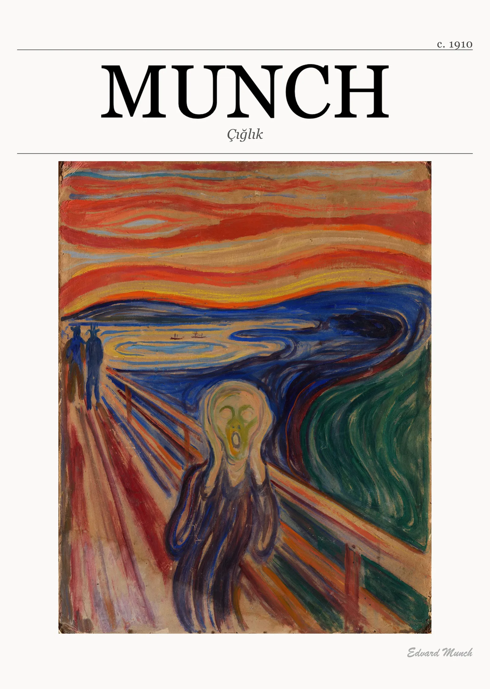 Çığlık - Edvard Munch: Müze Afişi metal tablo