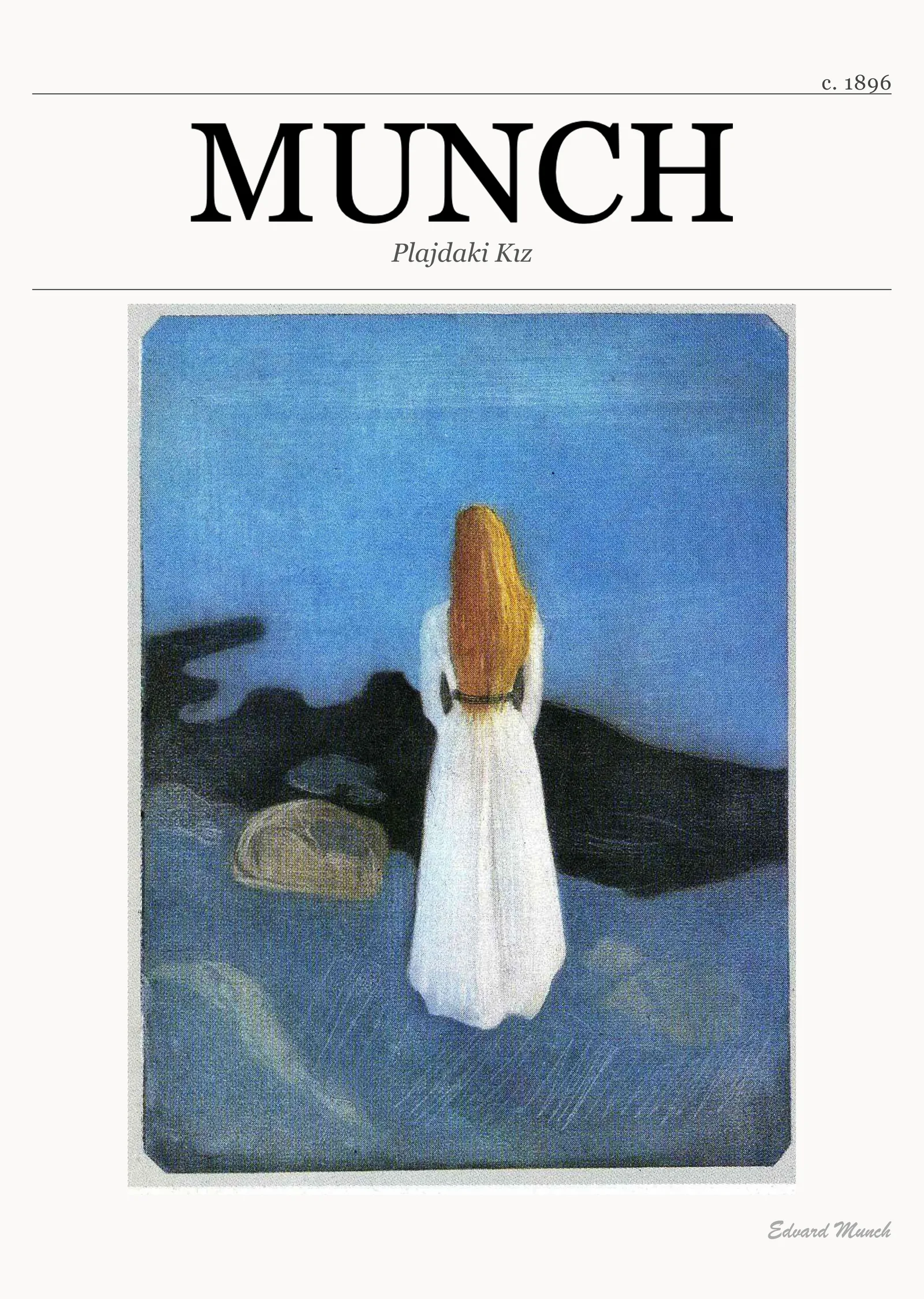 Kumsaldaki Kız - Edvard Munch metal tablo