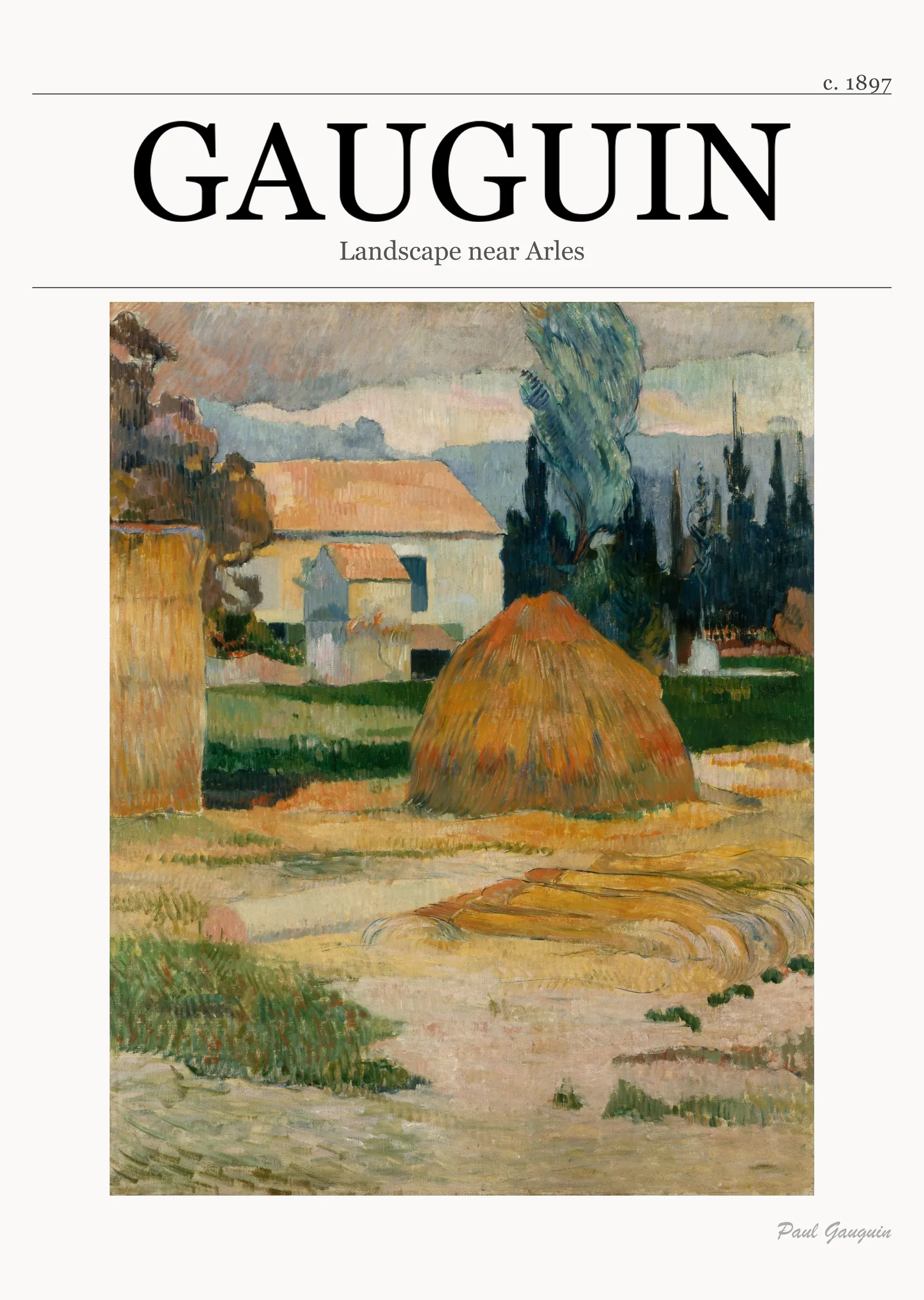Arles Yakınlarında Manzara - Gauguin metal tablo