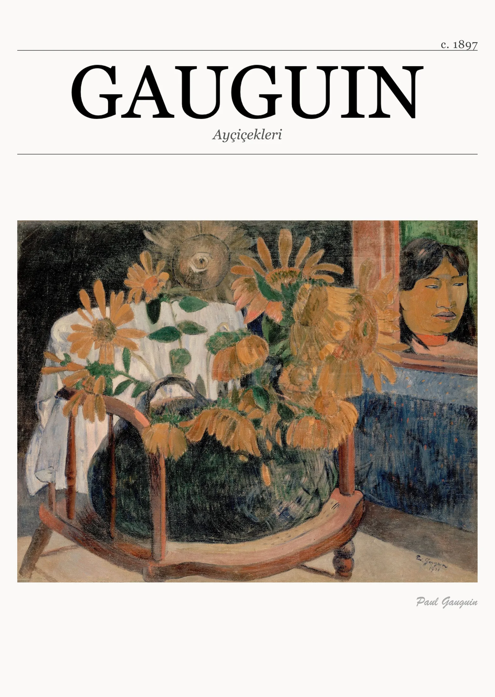 Paul Gauguin - Ayçiçekleri metal tablo