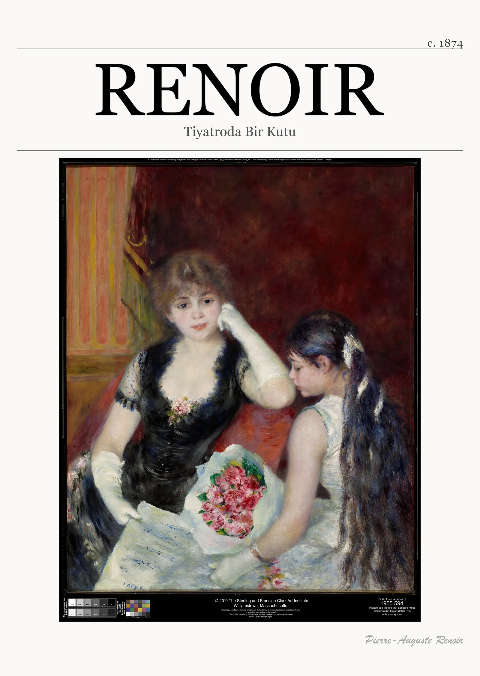 Tiyatro Locası (1874) - Renoir metal tablo