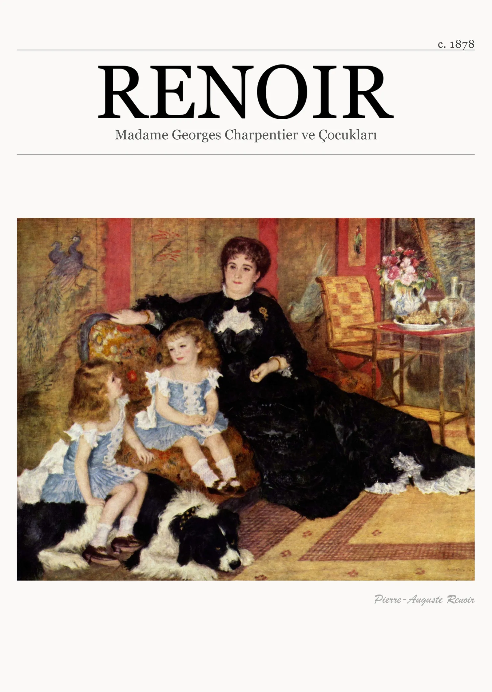 Madame Georges Charpentier ve Çocukları - Renoir metal tablo