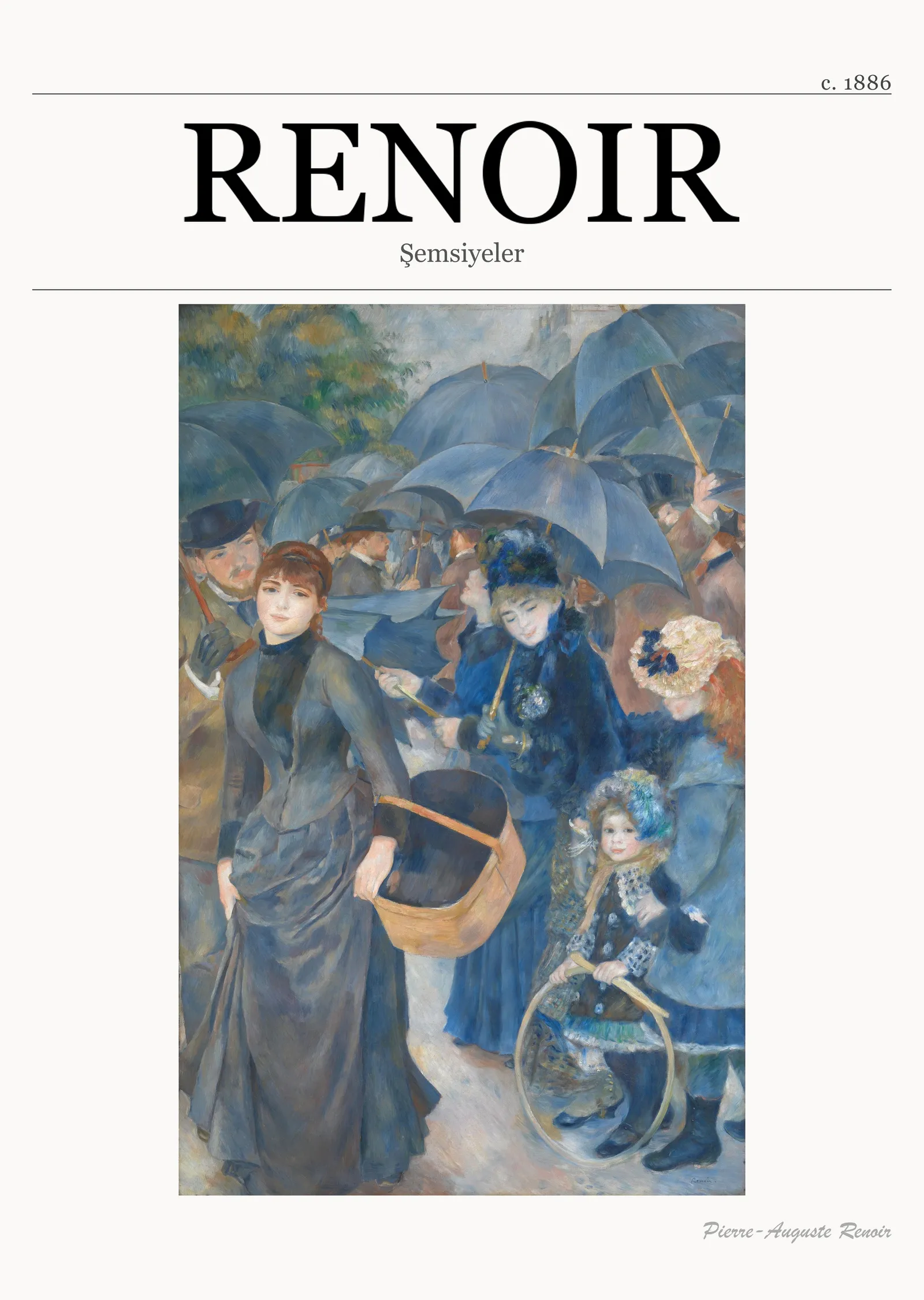 Şemsiyeler - Renoir metal tablo