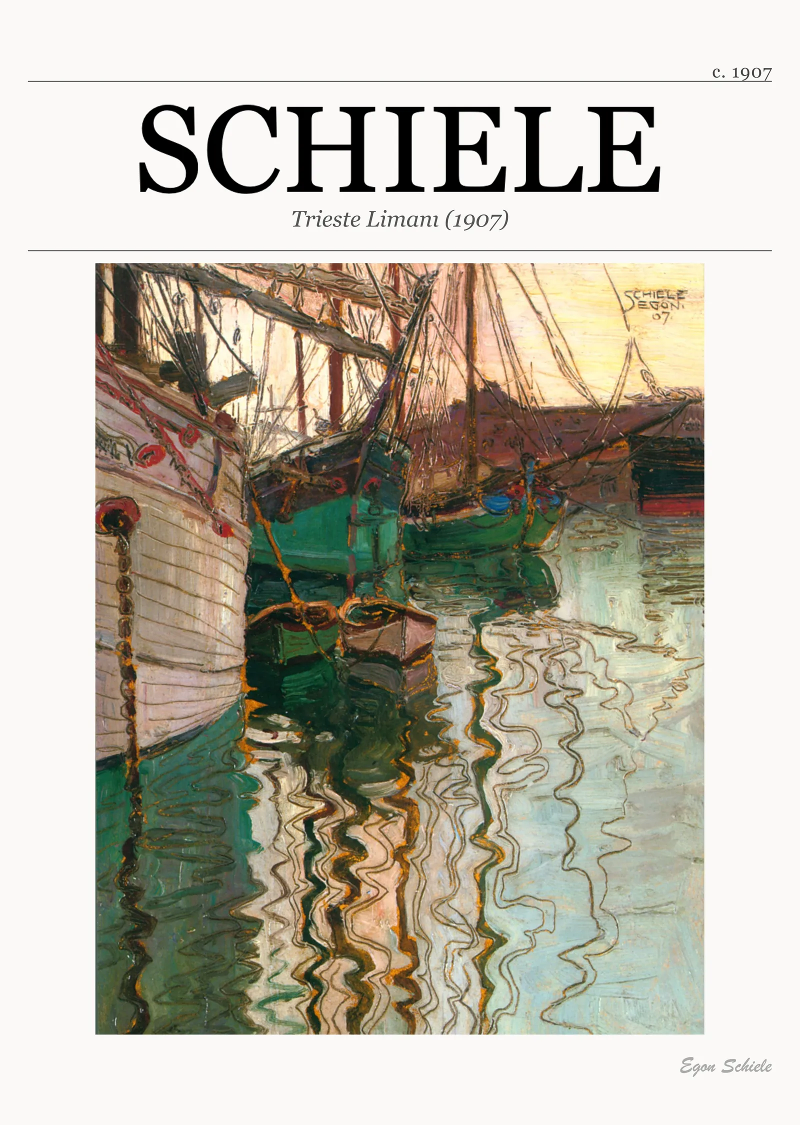 Trieste Limanı (1907) - Schiele metal tablo