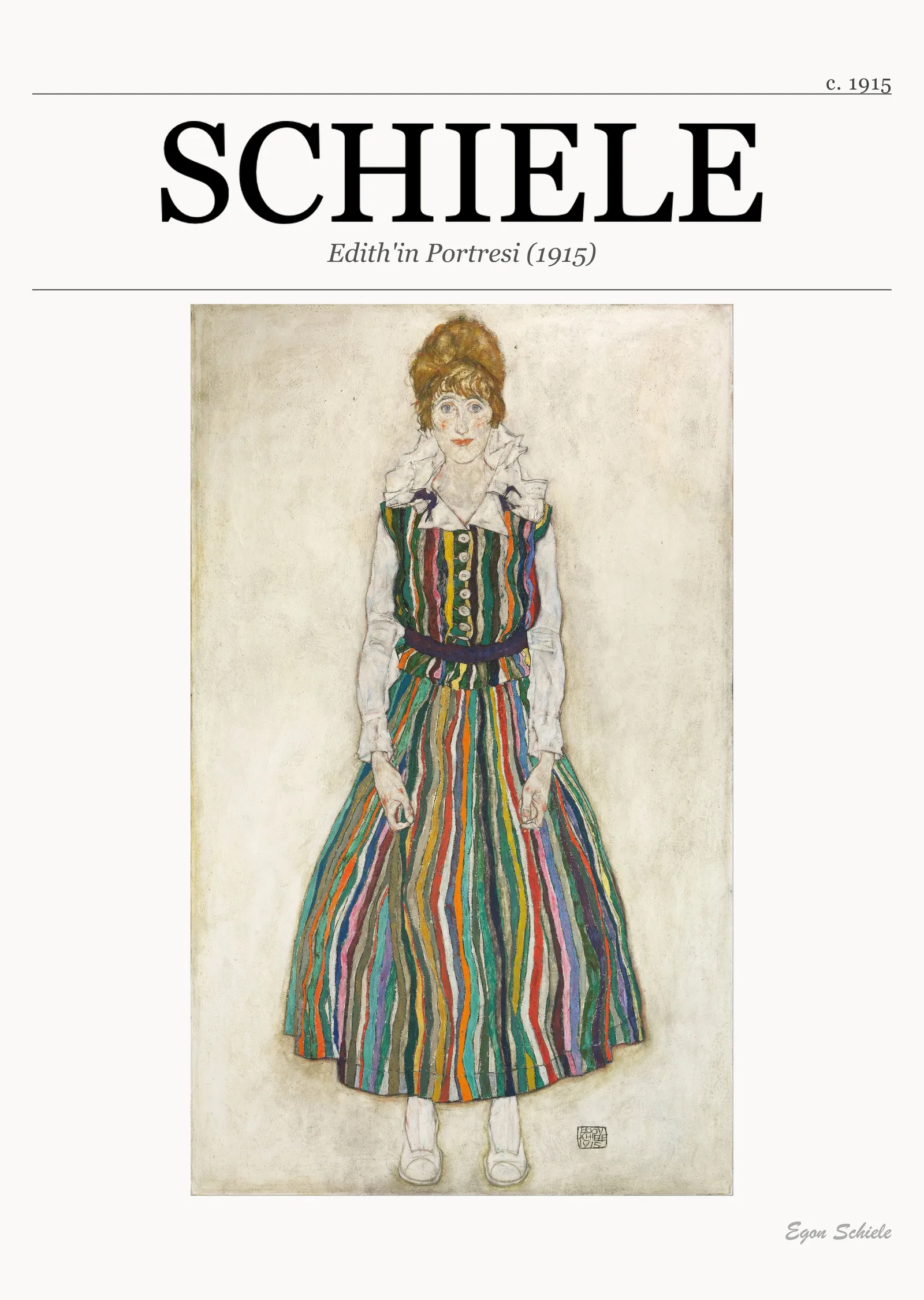 Edith'in Portresi - Schiele metal tablo