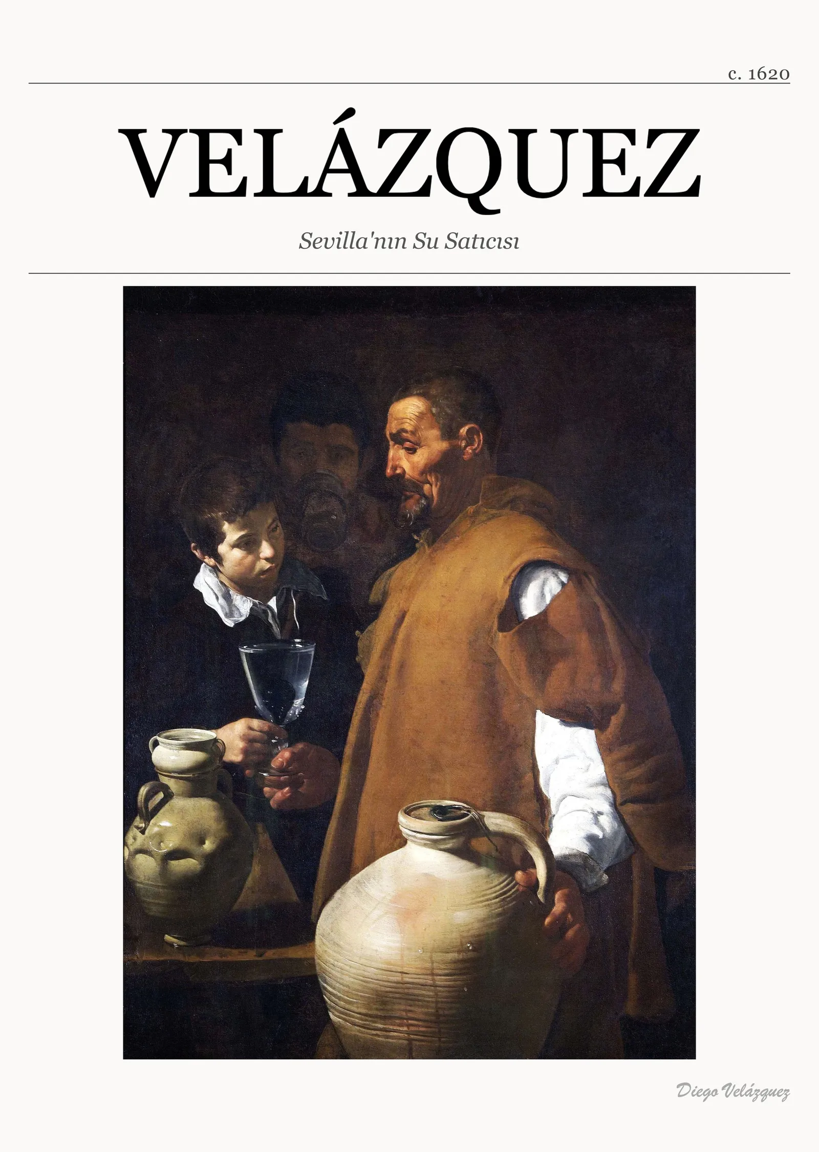 Diego Velázquez - Sevilla'nın Su Satıcısı metal tablo