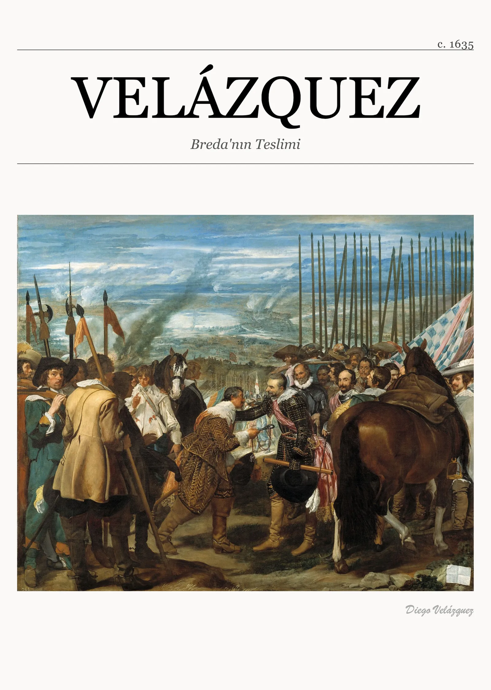 Breda'nın Teslimi - Velázquez metal tablo