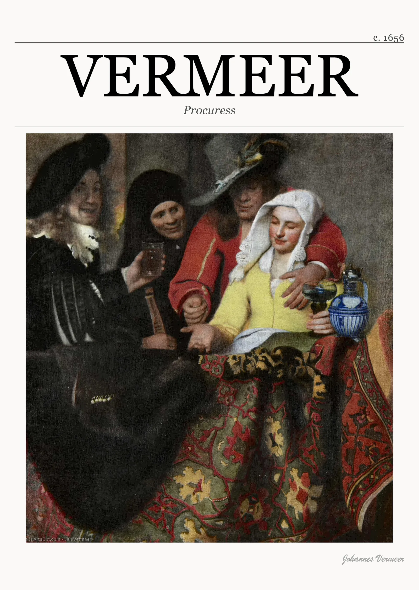 Procuress - Vermeer metal tablo