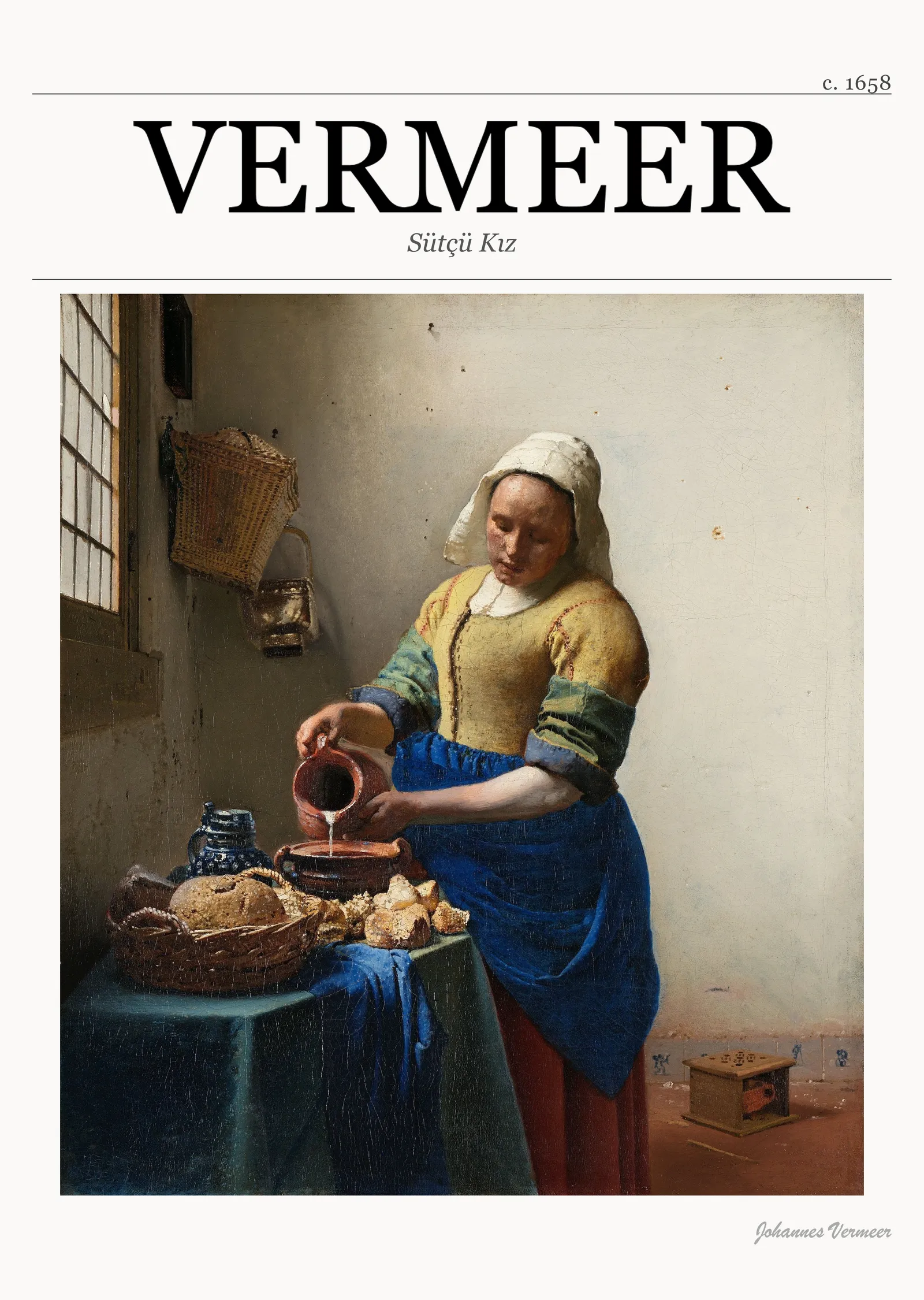 Sütçü Kız - Vermeer metal tablo
