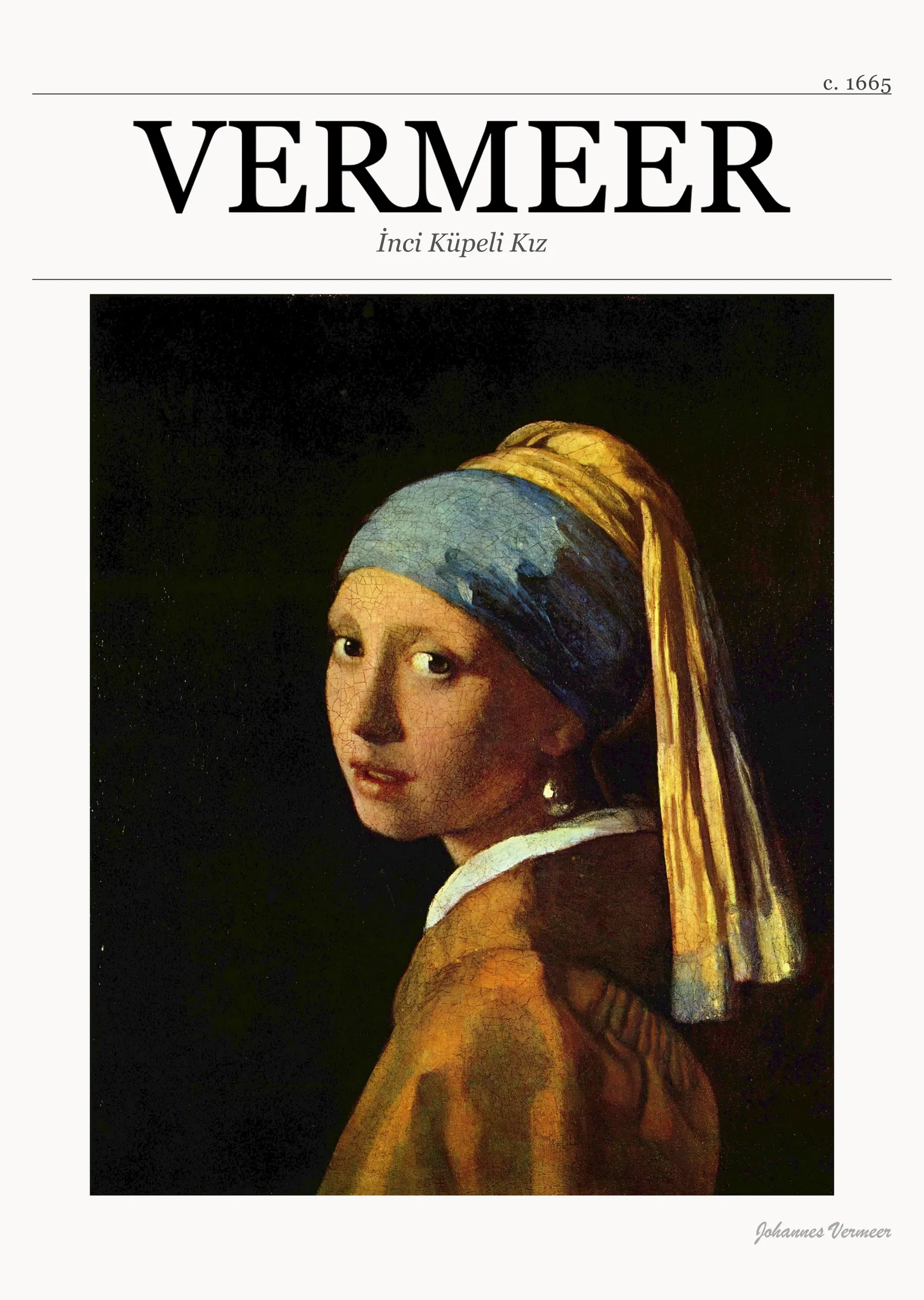 İnci Küpeli Kız - Johannes Vermeer metal tablo