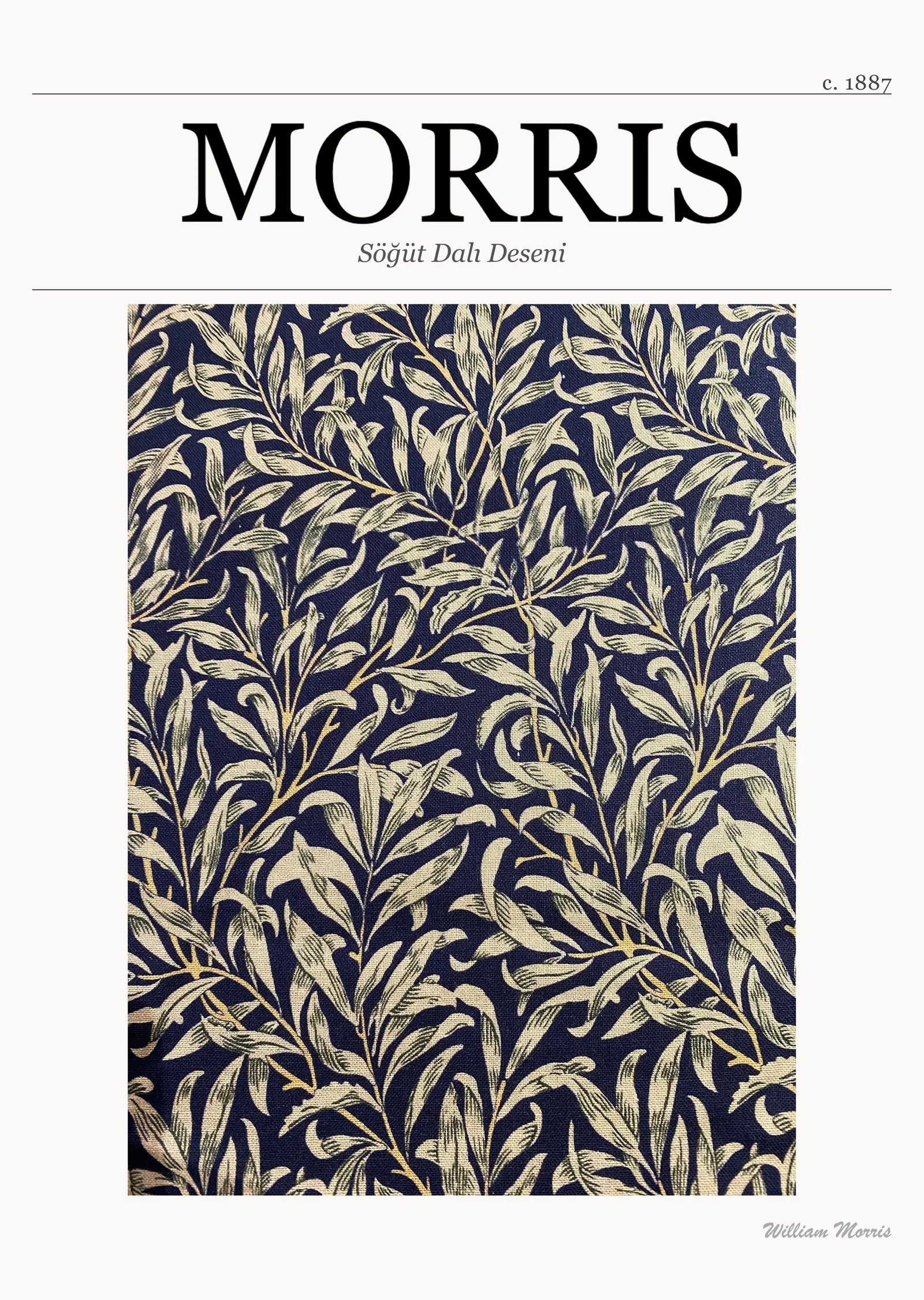 Söğüt Dalı Deseni (William Morris) metal tablo