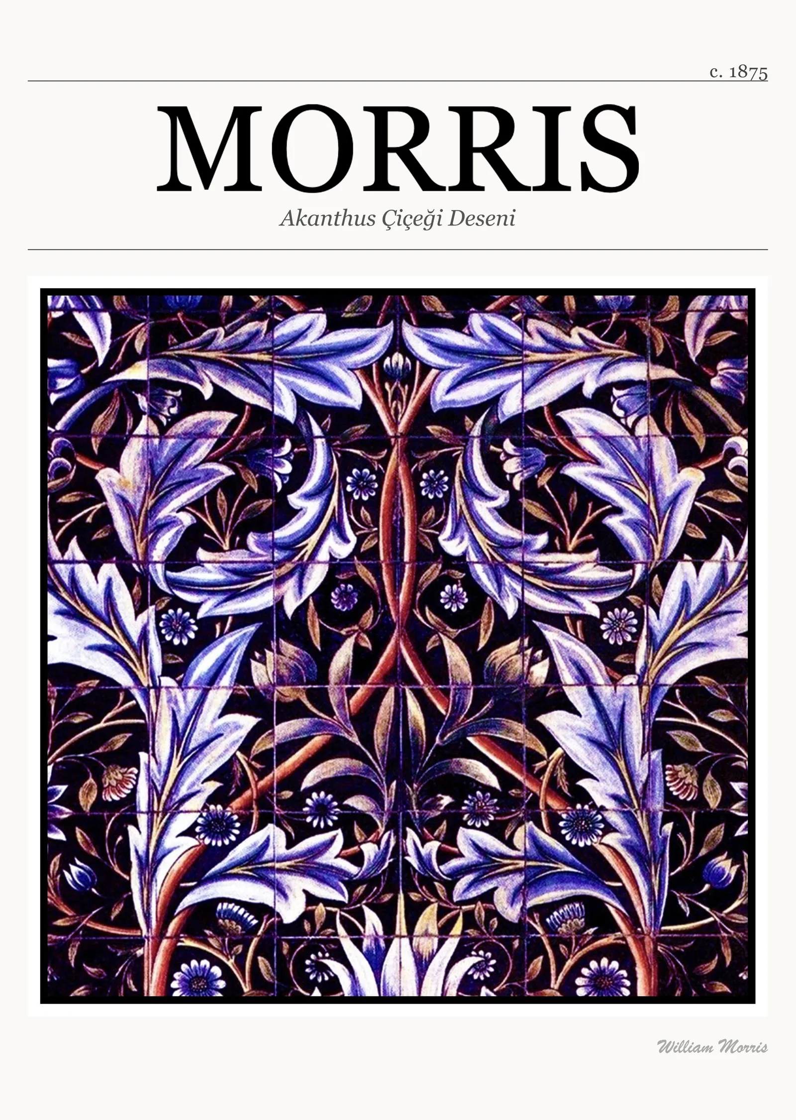 Akanthus Çiçeği Deseni metal tablo
