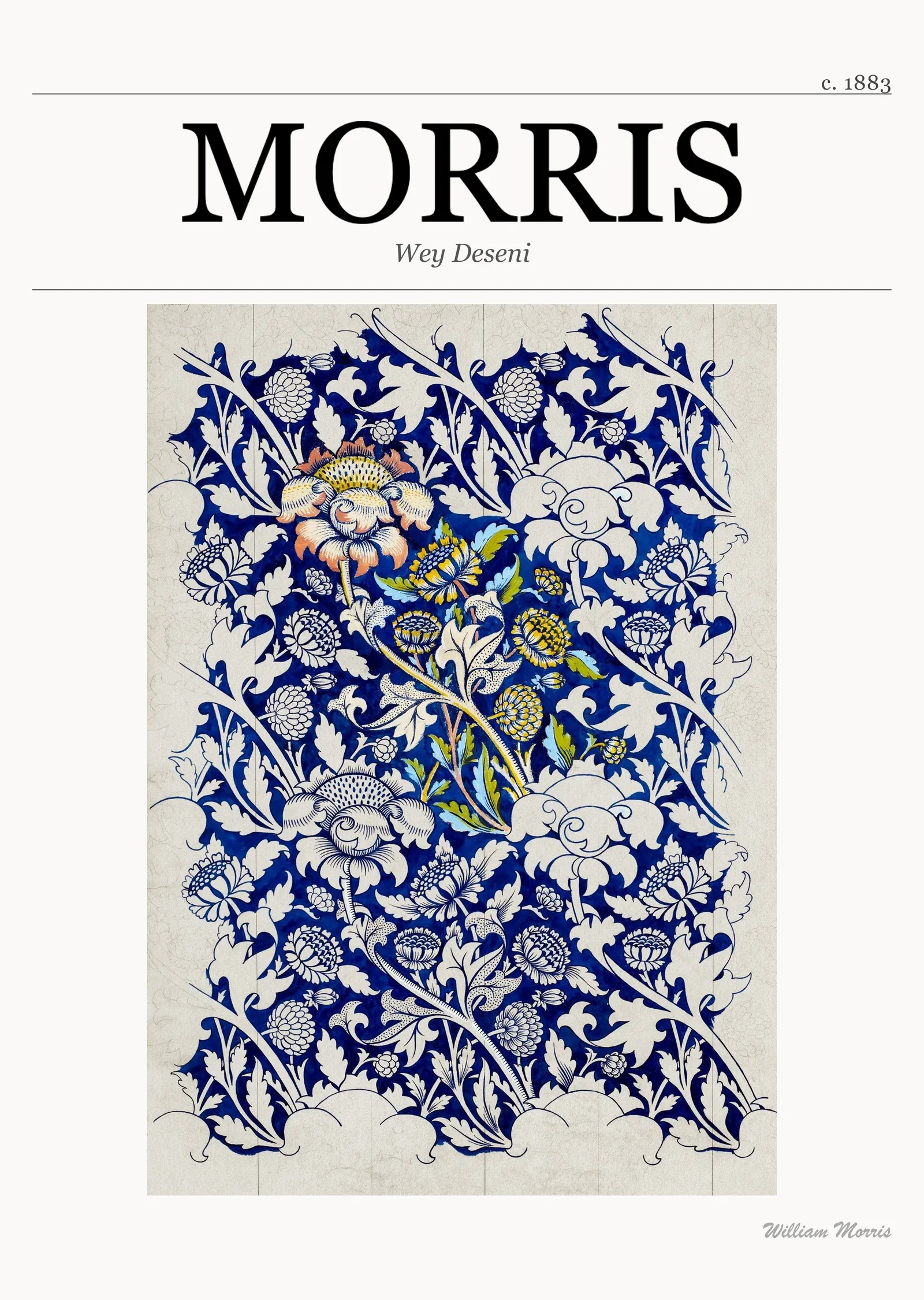 Wey Deseni (William Morris) metal tablo