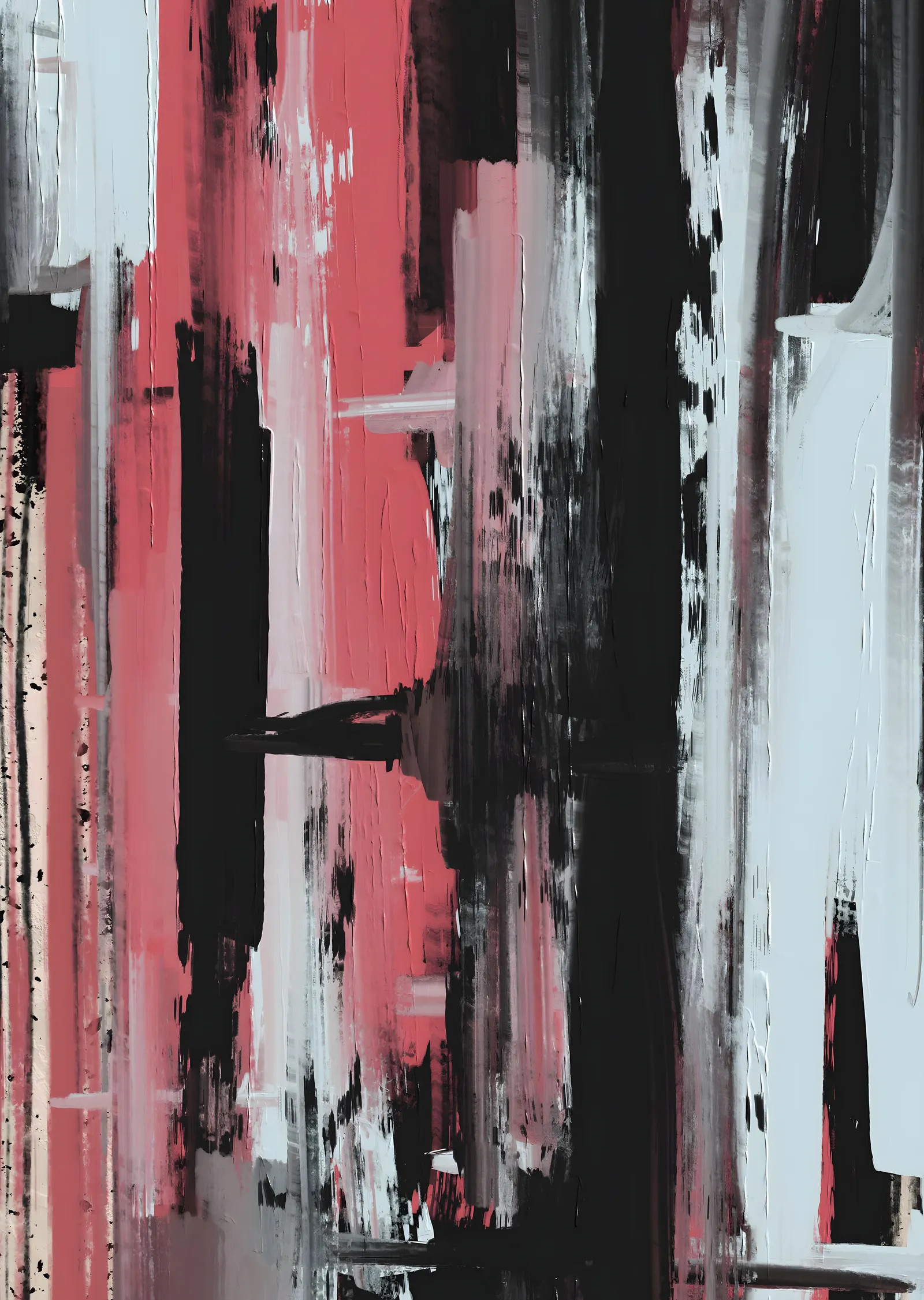 Siyah, Beyaz ve Pembe Soyut Sanat metal tablo