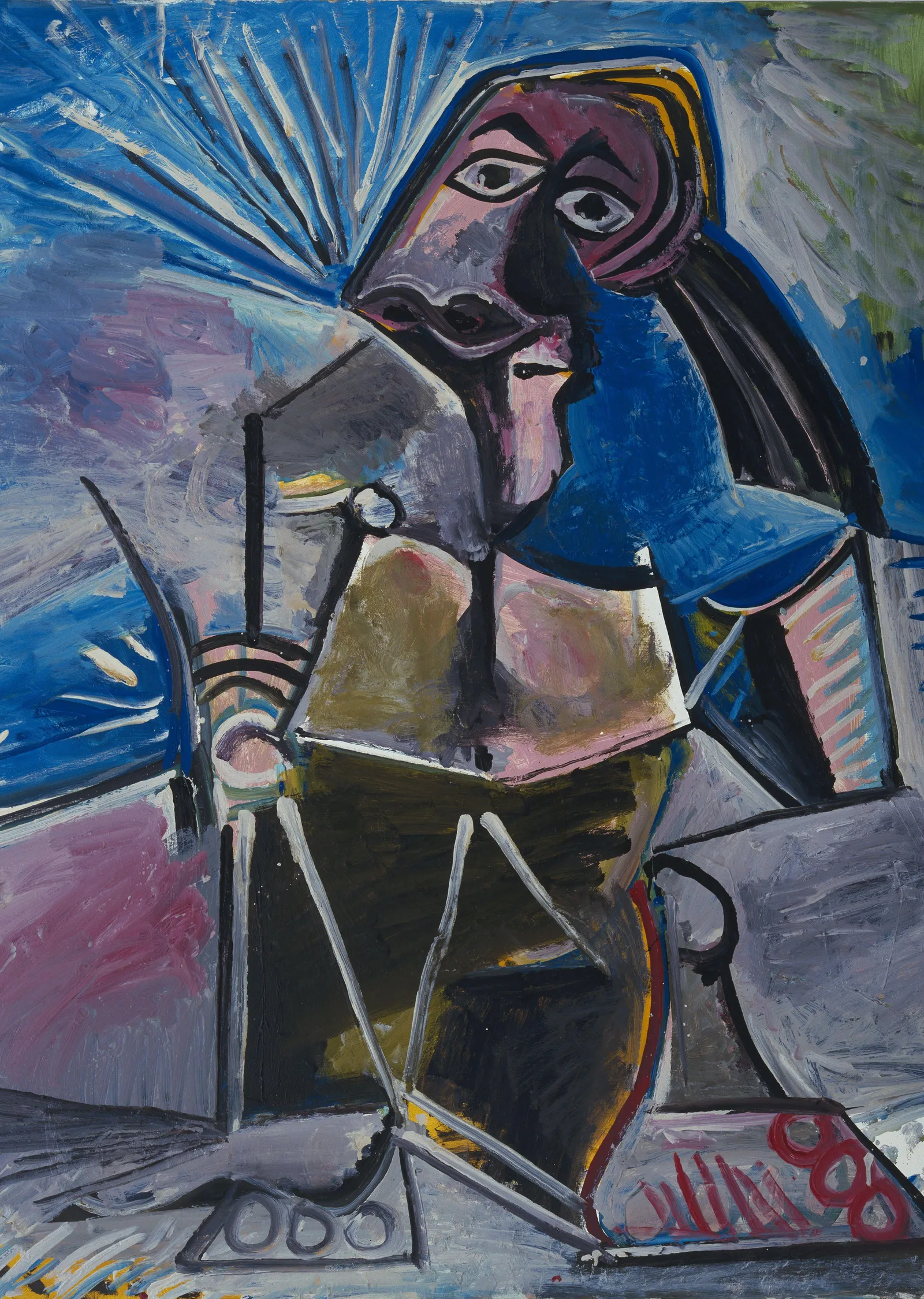 Kübist Portre (Picasso) metal tablo
