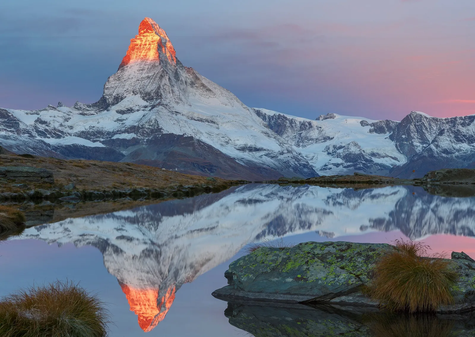 Matterhorn Dağı Yansıması metal tablo