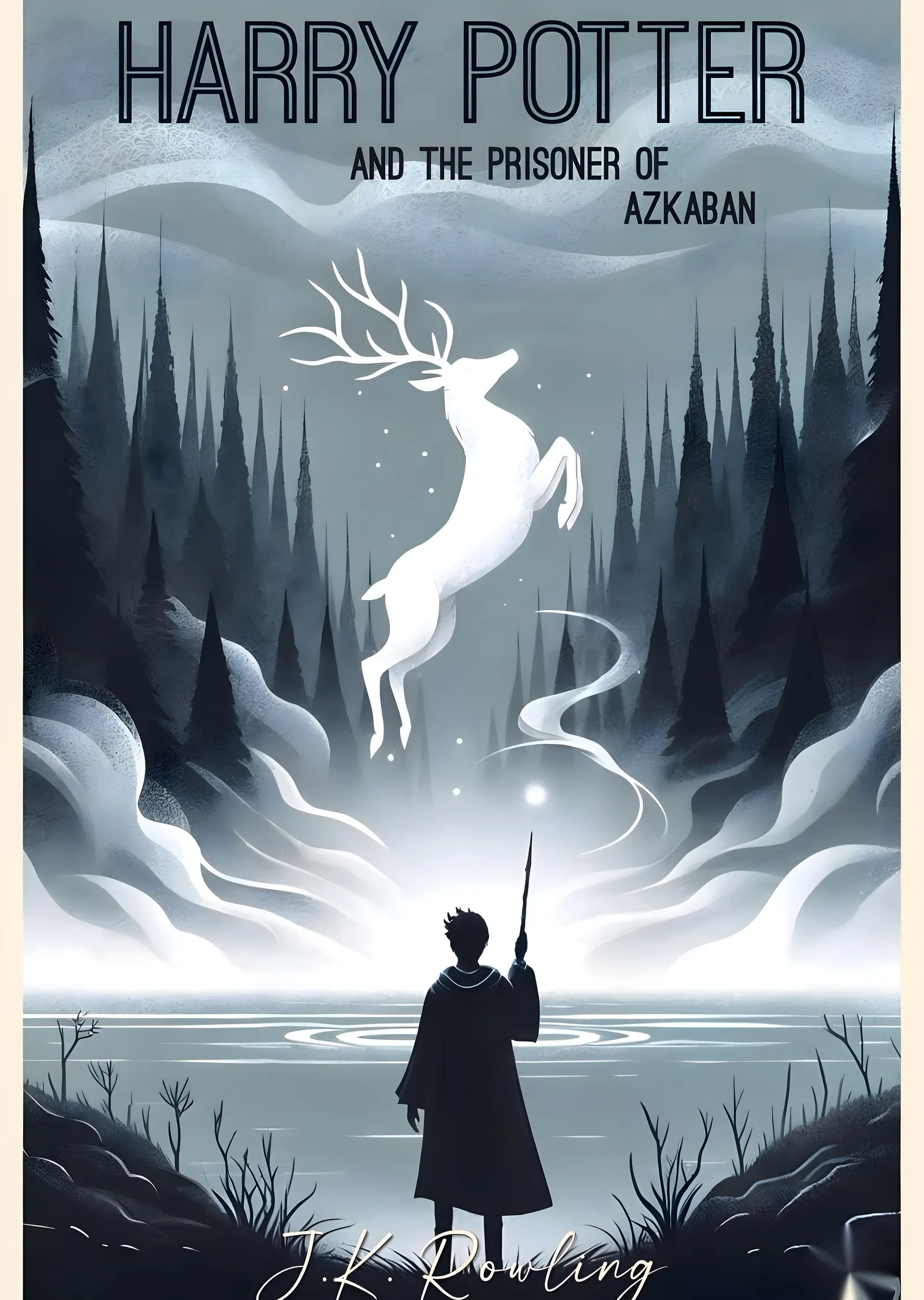 Beyaz Geyik Figürüyle Harry Potter ve Azkaban Tutsağı metal tablo