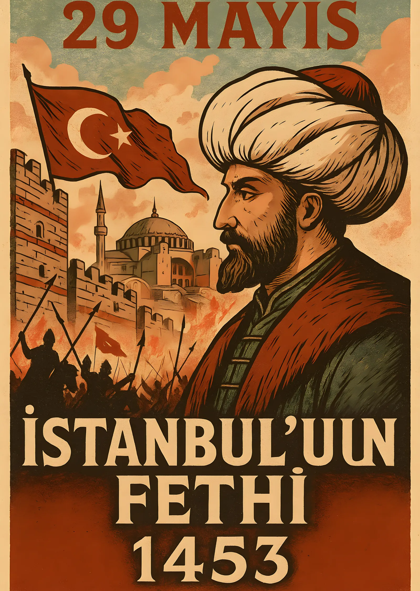 İstanbul'un Fethi: 29 Mayıs 1453 metal tablo