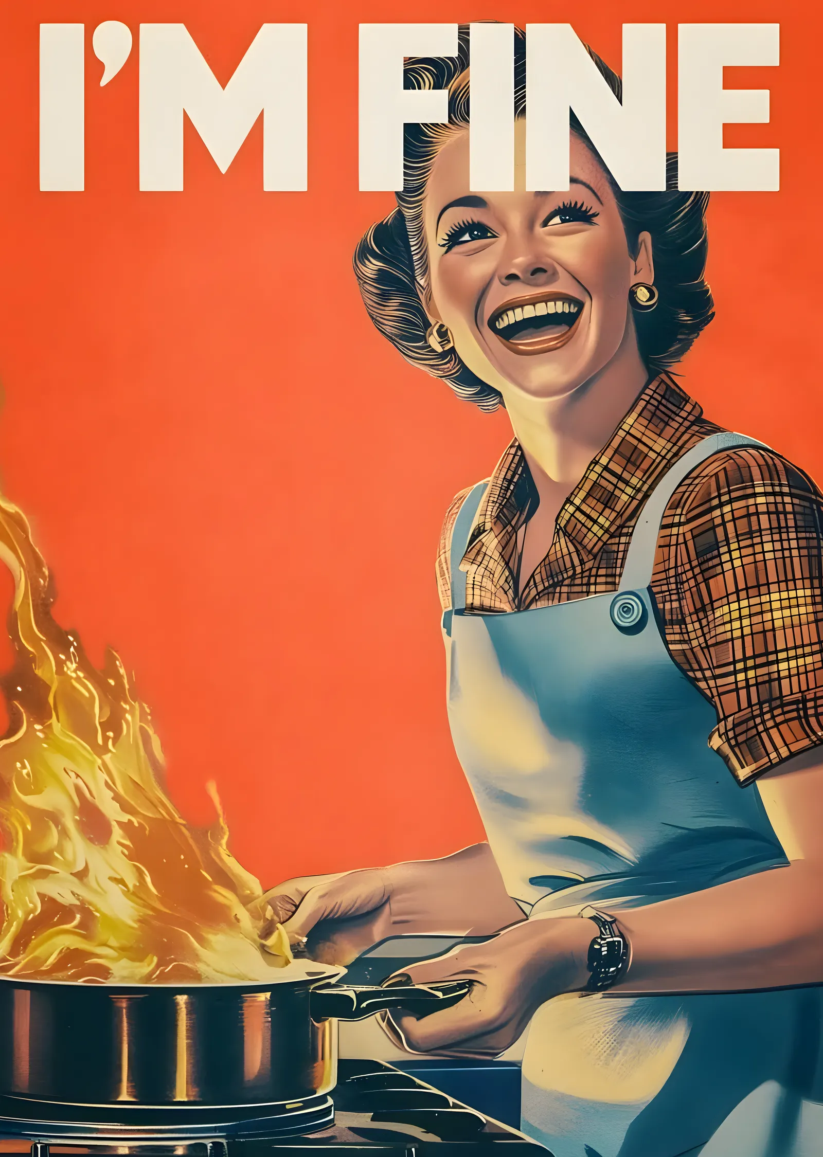 I'm Fine: Mutfakta Alevler metal tablo