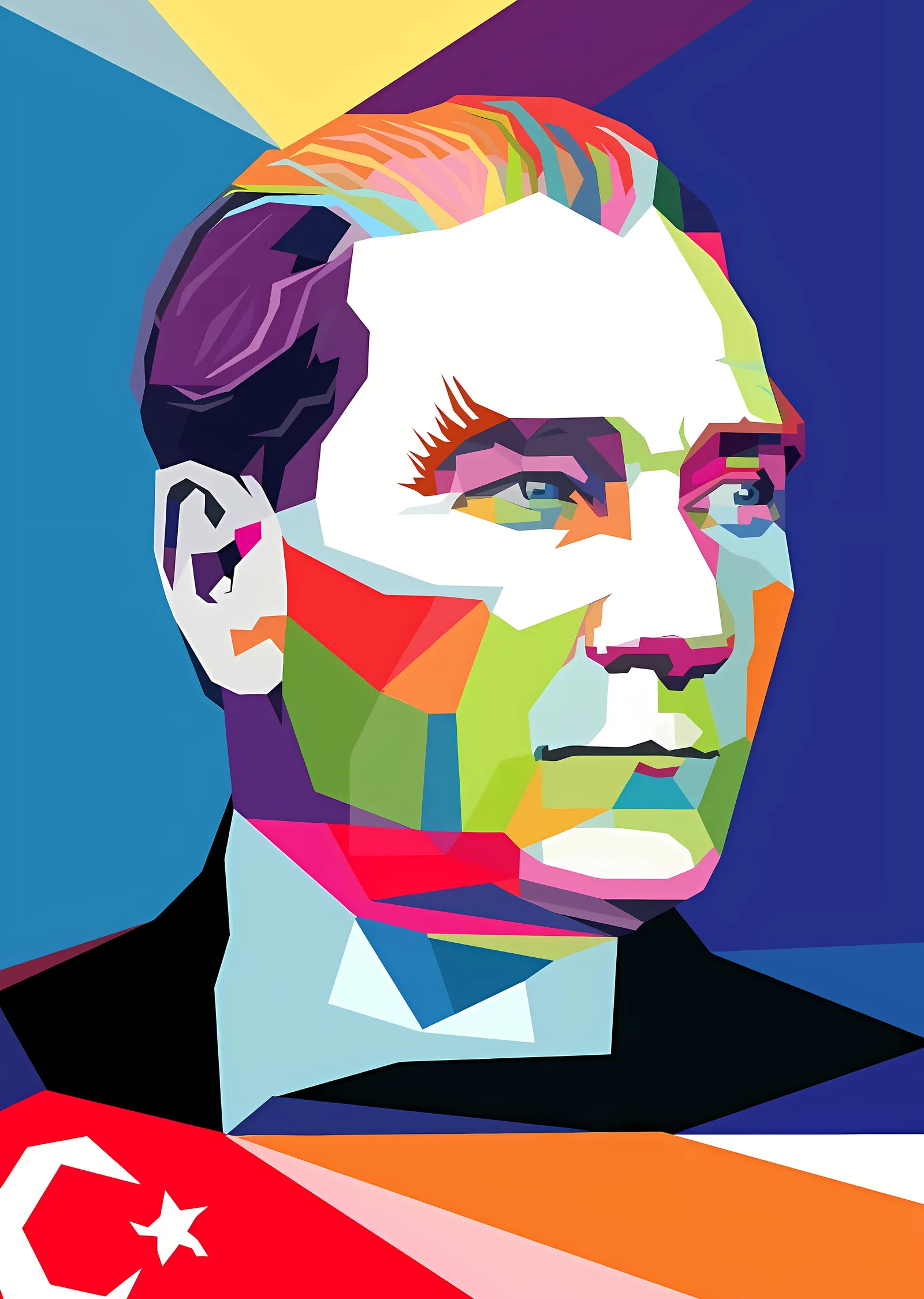 Mustafa Kemal Atatürk: Renkli Portre metal tablo