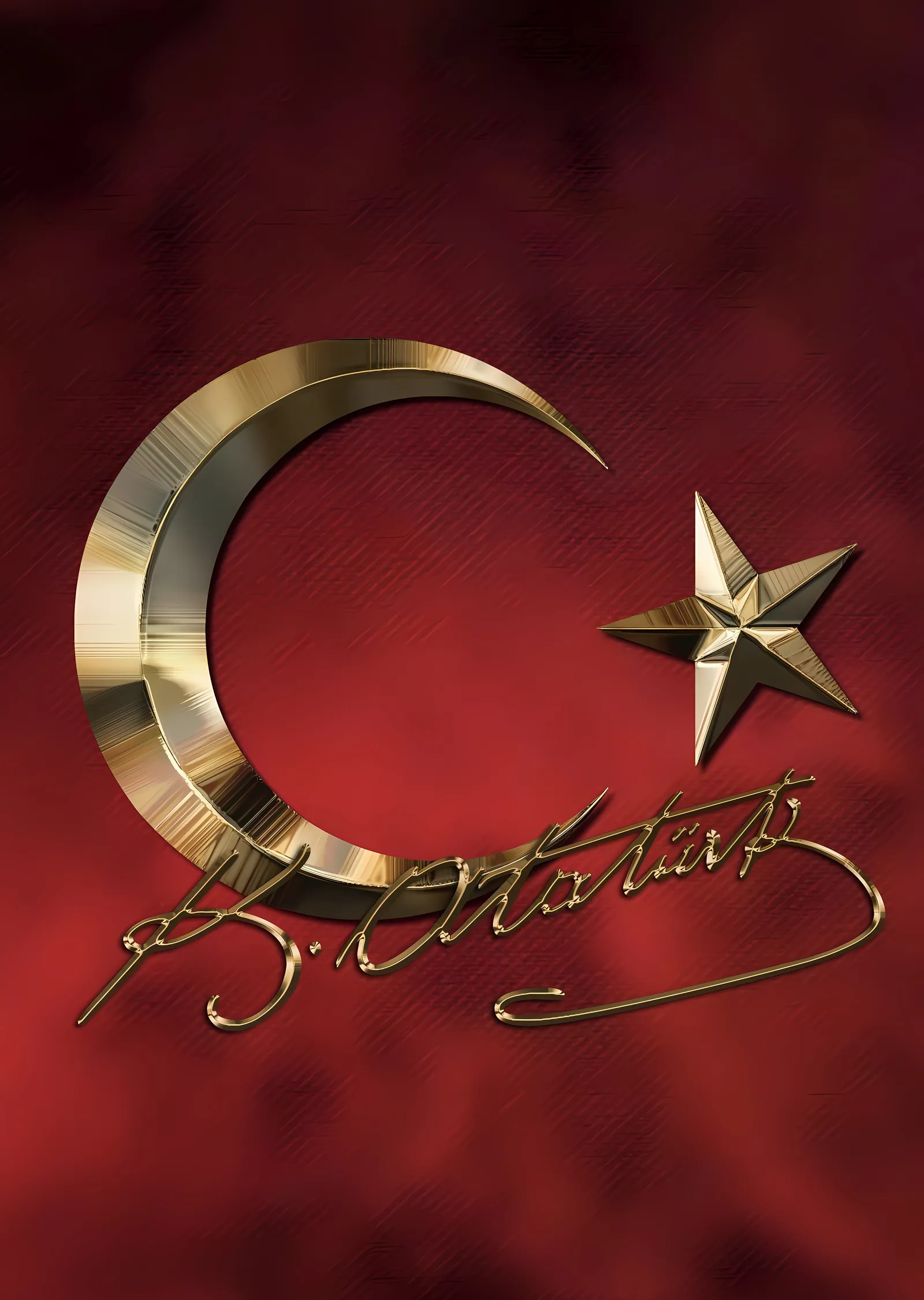 Türk Bayrağı: Altın Yıldızlar metal tablo