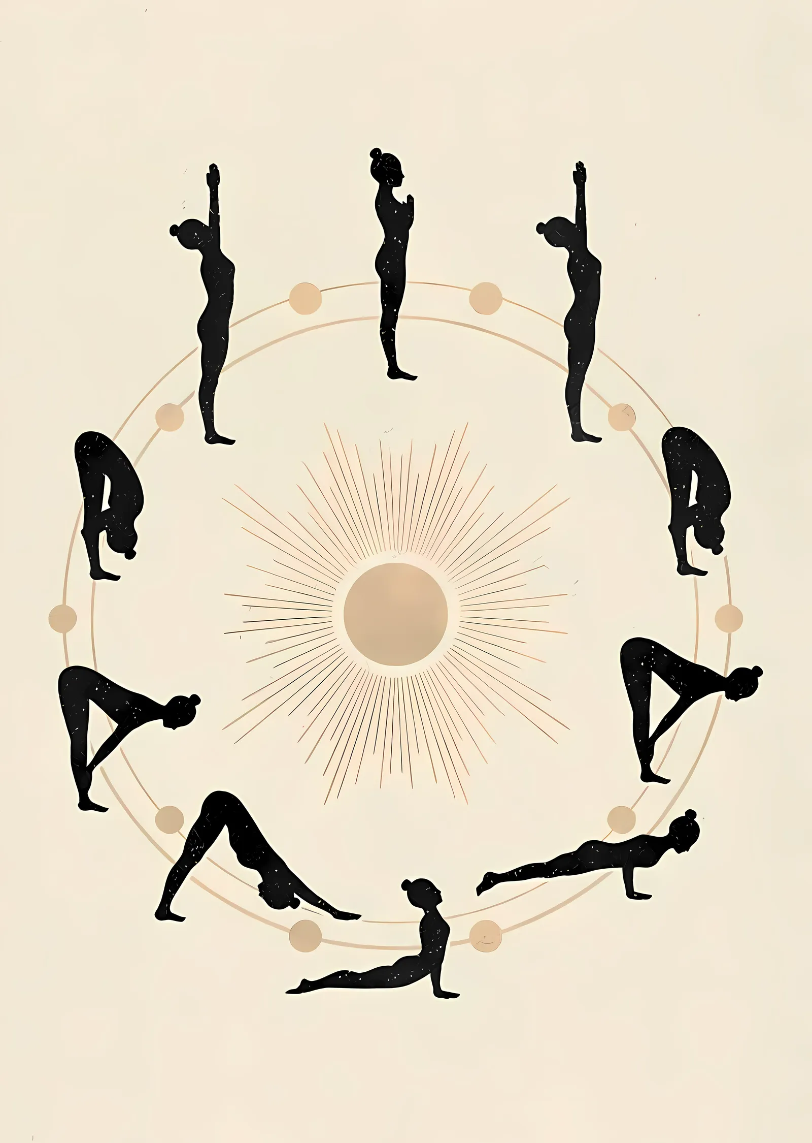 Yoga Duruşları Çemberi metal tablo